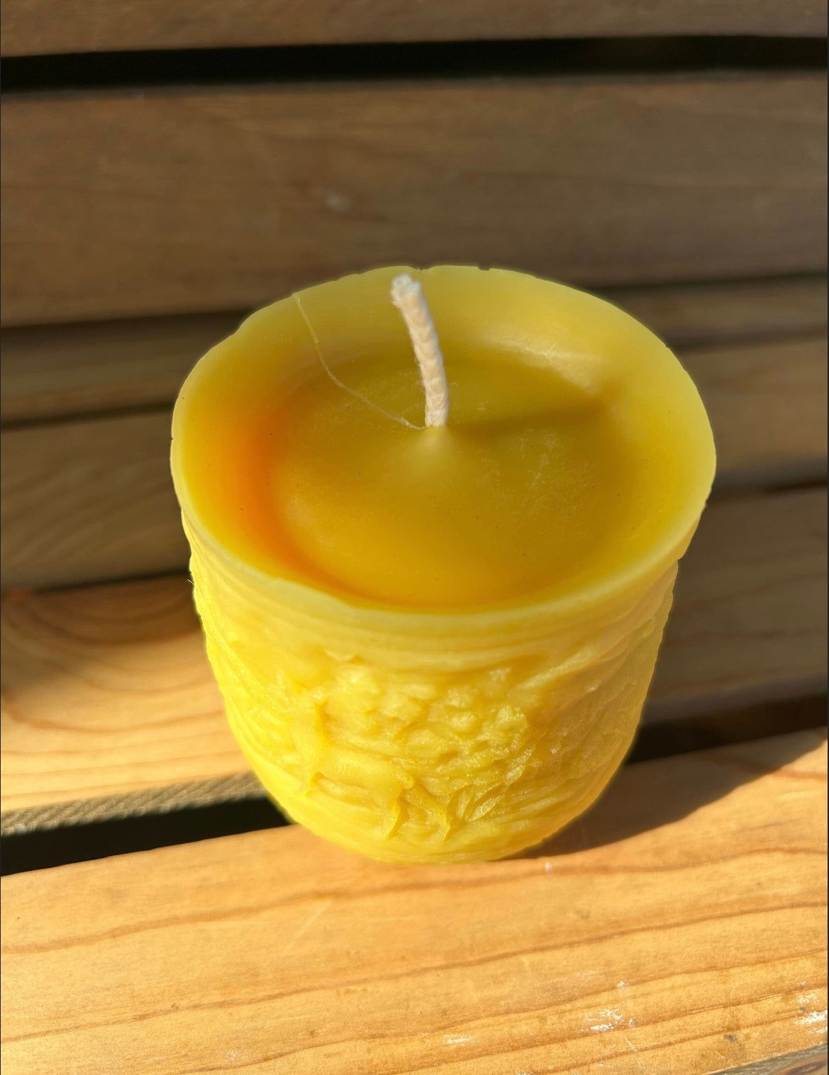Winter Scene Beeswax Candle - Pillar Candle - Swirled Beeswax Pillar Candle