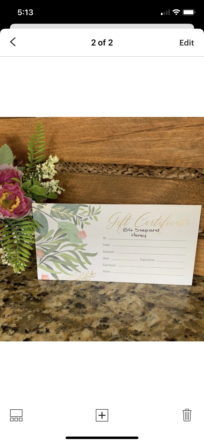 BG Soap and Honey Gift Card