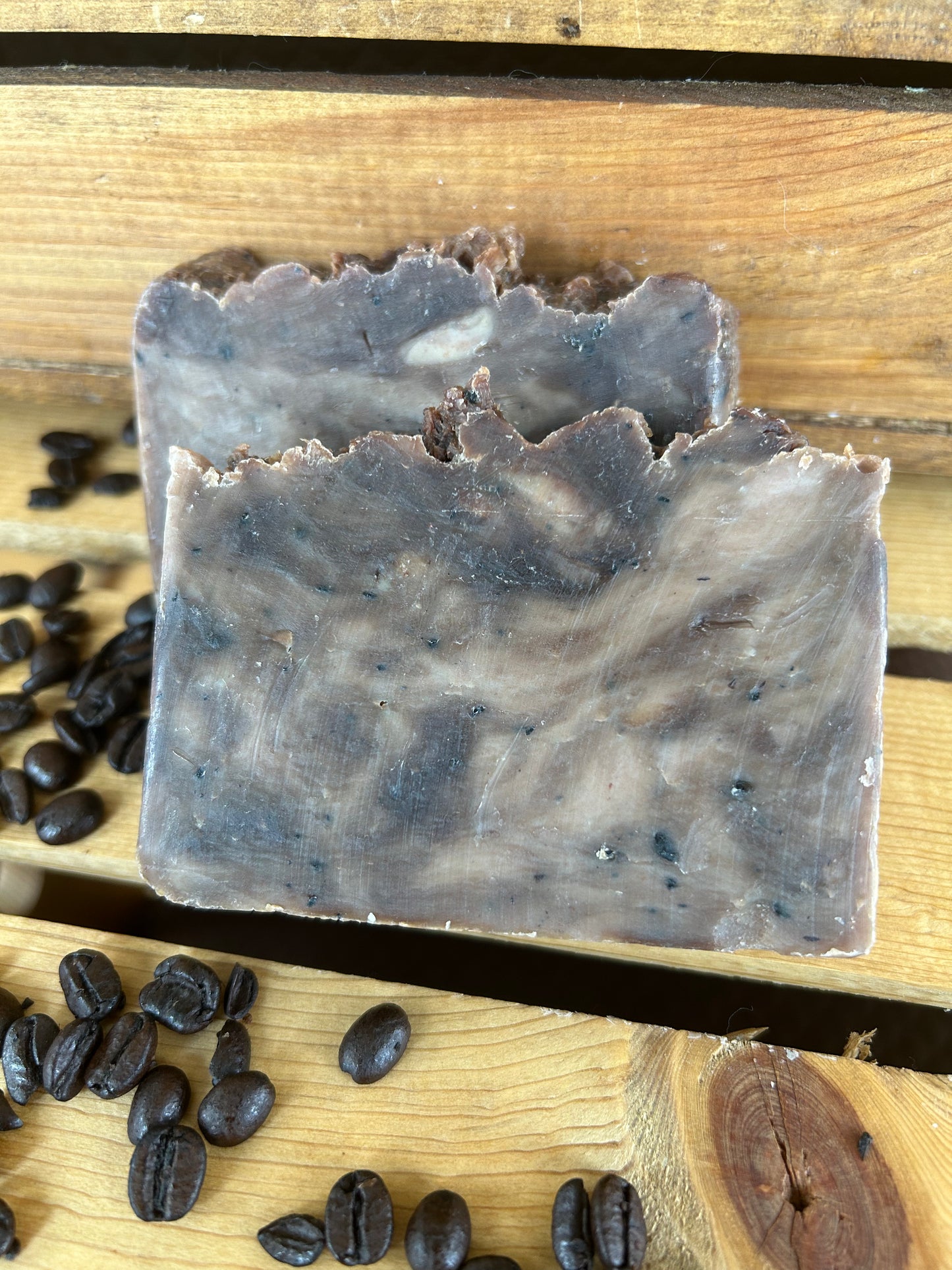 Coffee Bean- Exfoliating Bar Soap- made with beeswax and honey - palm free soap