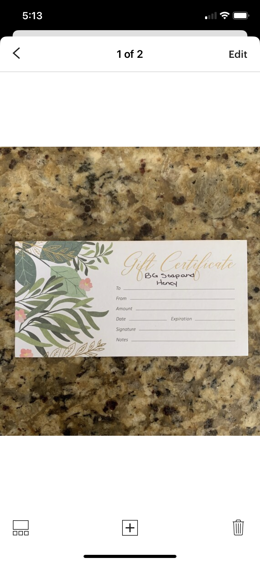 BG Soap and Honey Gift Card