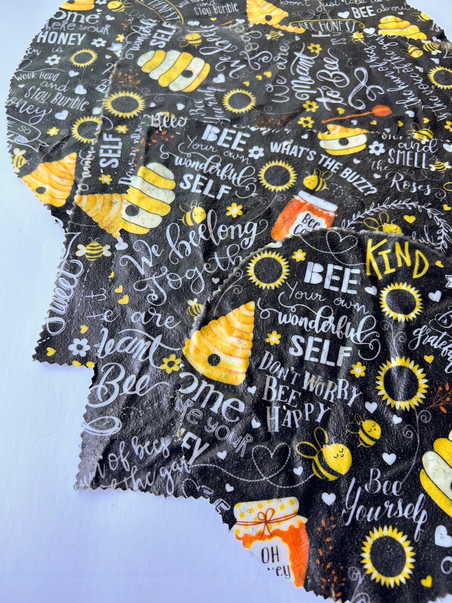 Beeswax Food Wrap Set of 4 - 6 patterns to choose from- Reusable Food Wraps - Food Storage - Green Living - Eco Friendly Kitchen