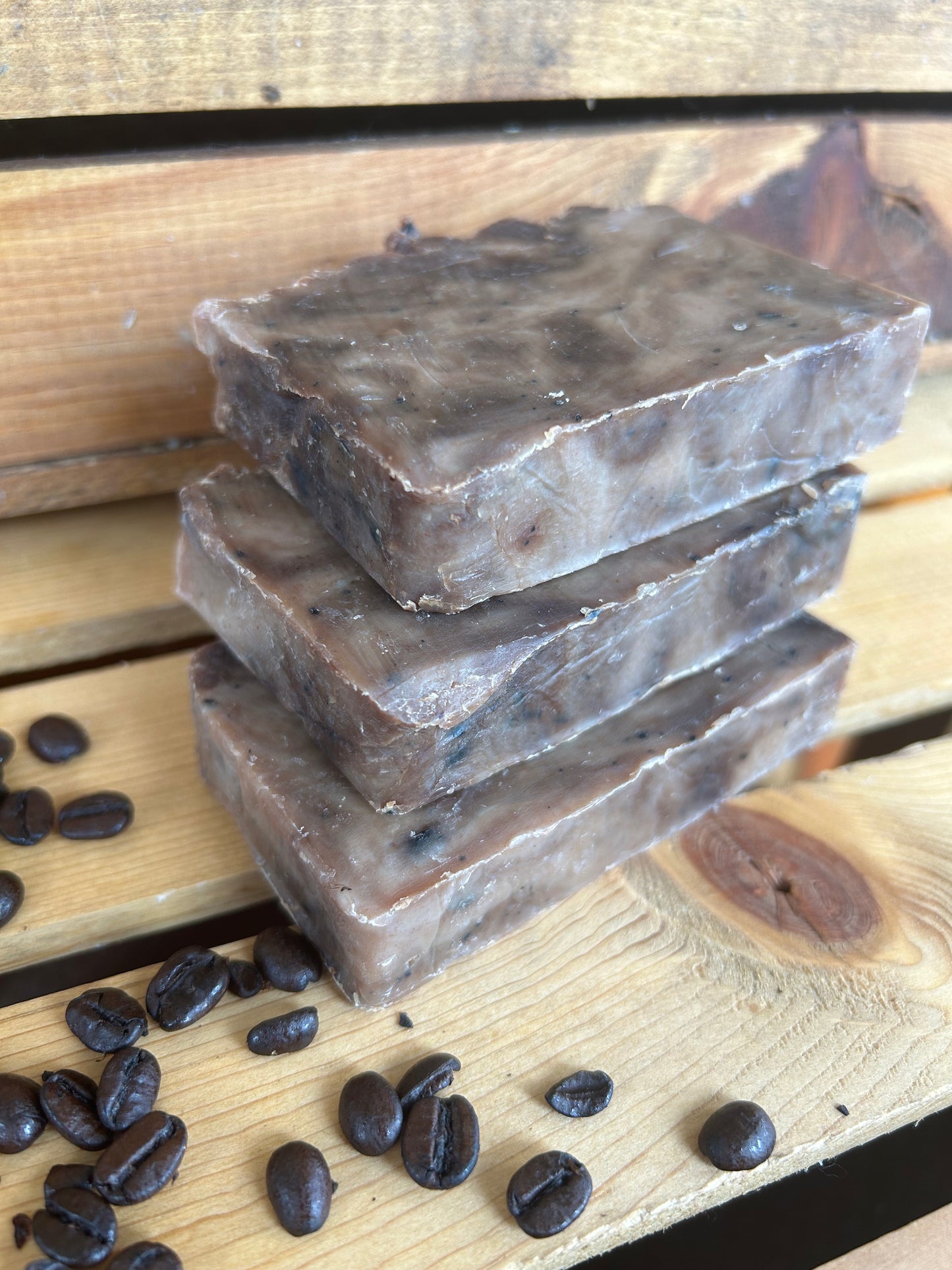 Coffee Bean- Exfoliating Bar Soap- made with beeswax and honey - palm free soap