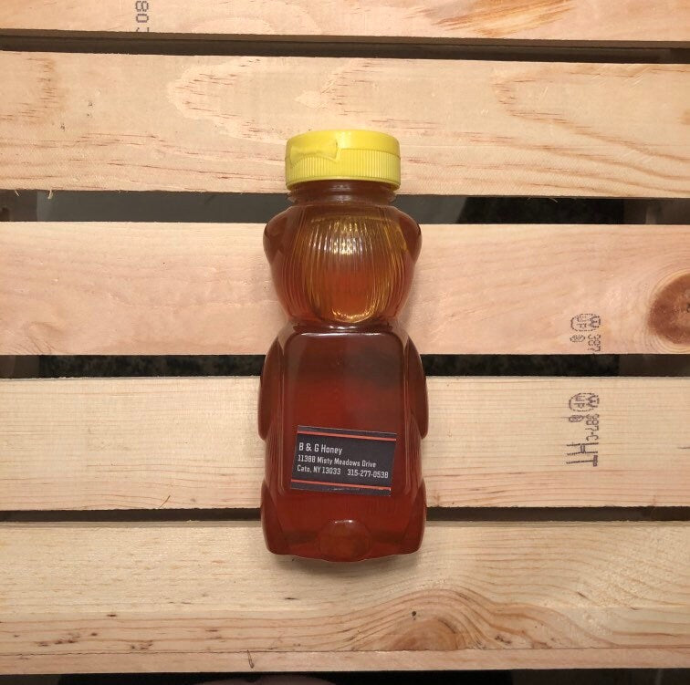 Honey-12oz Honey Bear- Raw Wildflower Honey- Pure Raw Honey- Pure Honey- BPA Honey Bear- New York Honey
