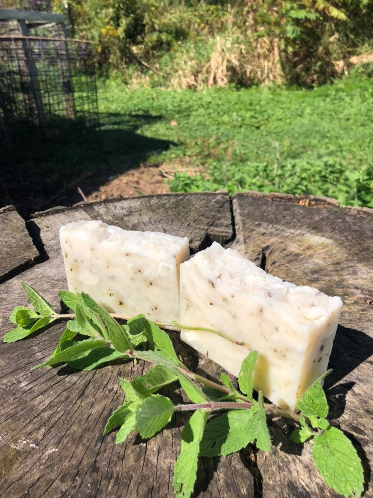 Double Mint Soap- Natural Soap-Peppermint and Spearmint Soap- 4oz bar Soap- Peppermint Spearmint Soap With Beeswax and Honey -Palm Free Soap