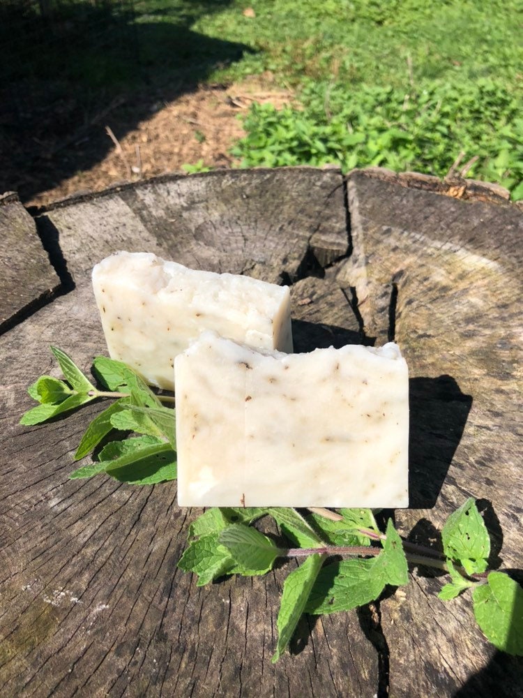 Double Mint Soap- Natural Soap-Peppermint and Spearmint Soap- 4oz bar Soap- Peppermint Spearmint Soap With Beeswax and Honey -Palm Free Soap