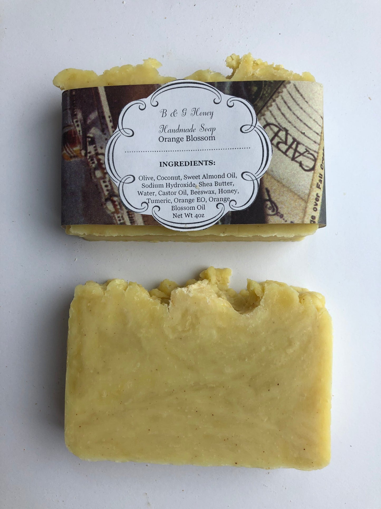 Orange Blossom Soap- Orange Blossom Bar Soap- Made With Honey And Beeswax- Natural Soap - Palm Free Soap