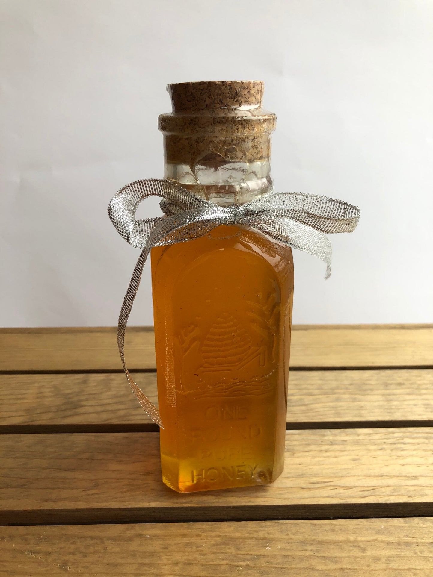 Muth Glass Honey Bottle 1lb- 1lb Honey- 16oz Honey- Vintage looking Muth Honey Bottle- Raw Honey- Raw Wildflower Honey- New York Honey