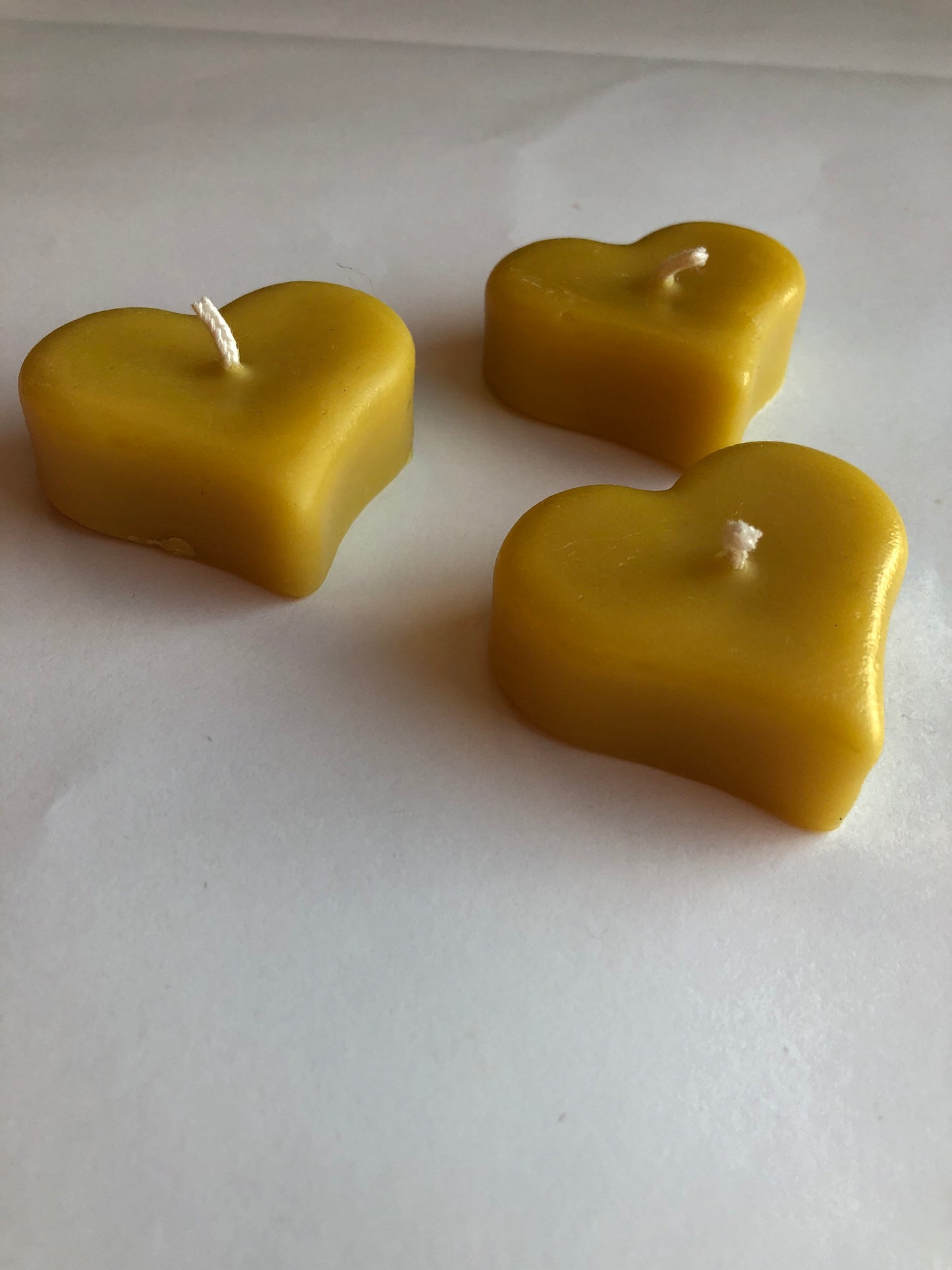 Beeswax Candles-Set of 3- Floating Hearts- Valentin's Day Gift