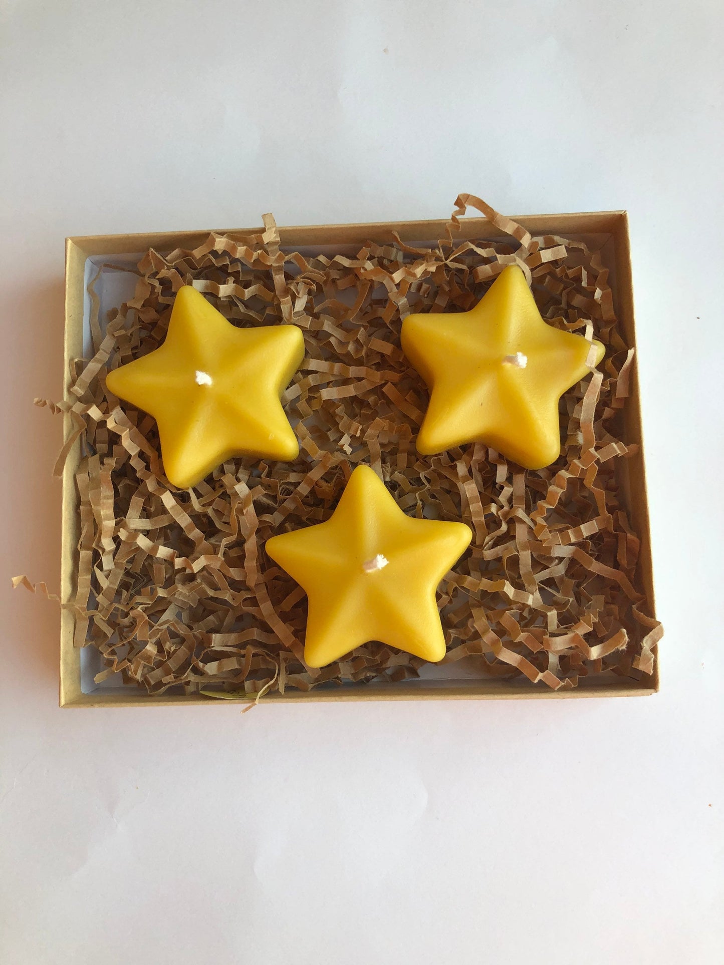 Beeswax Candles- Set of 3- Floating Stars