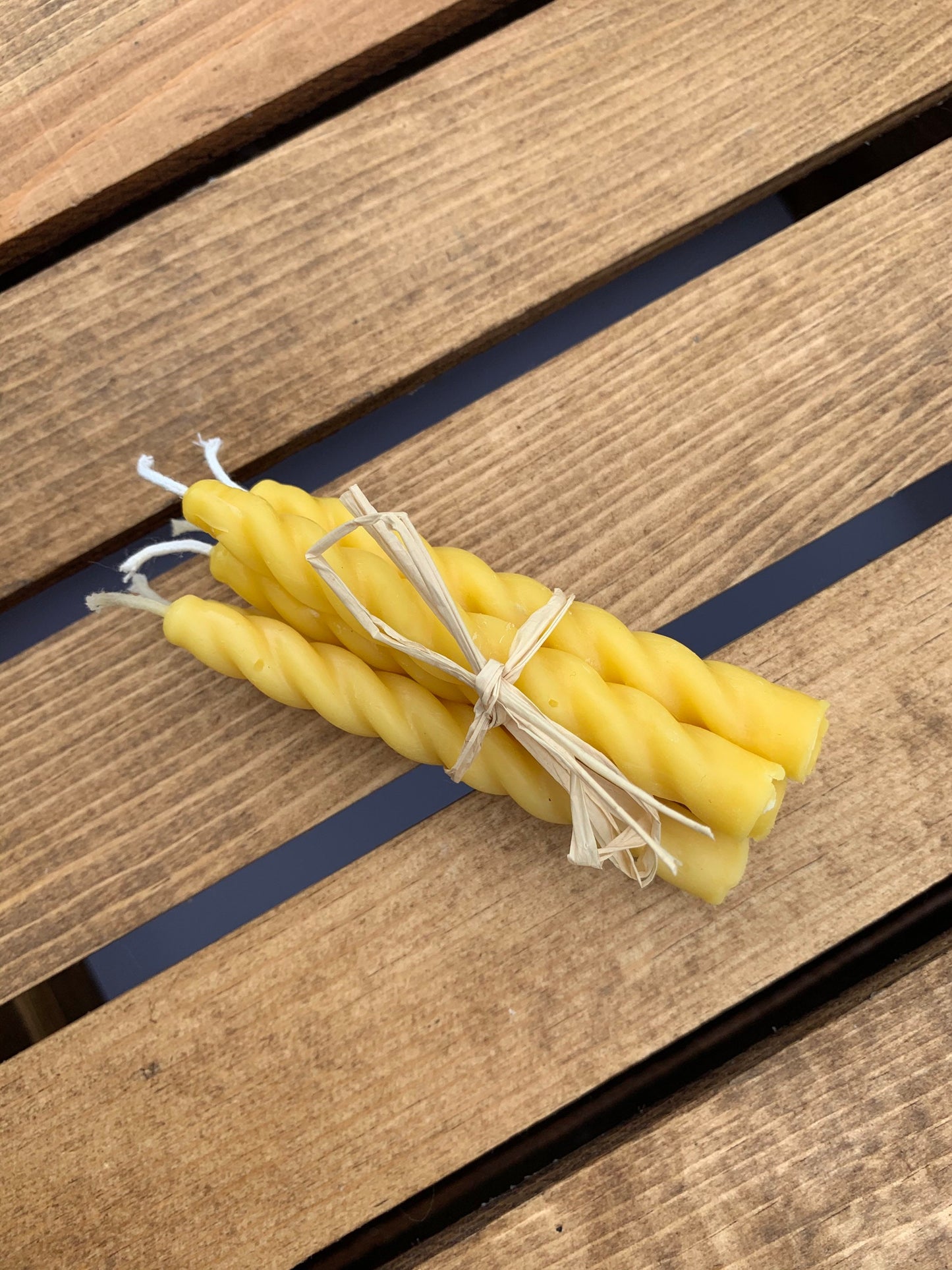 Beeswax Swirled Taper Candle- Set of 6 Swirled Taper Candle- 3.75” tall- Mini Swirled Taper Candle- beeswax birthday candles