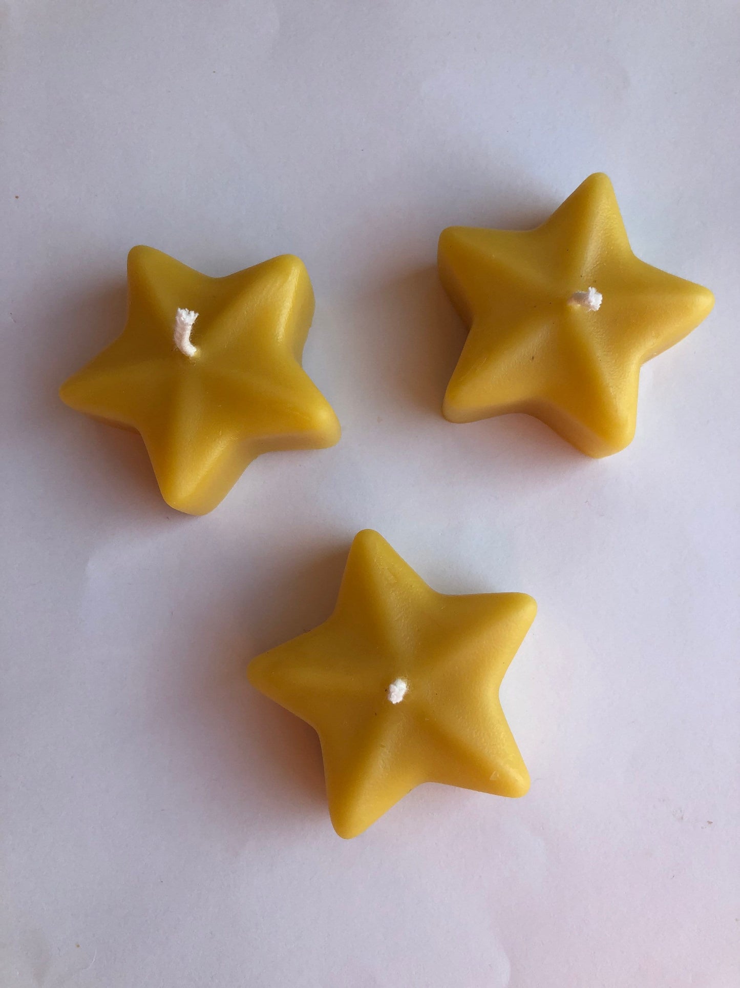Beeswax Candles- Set of 3- Floating Stars