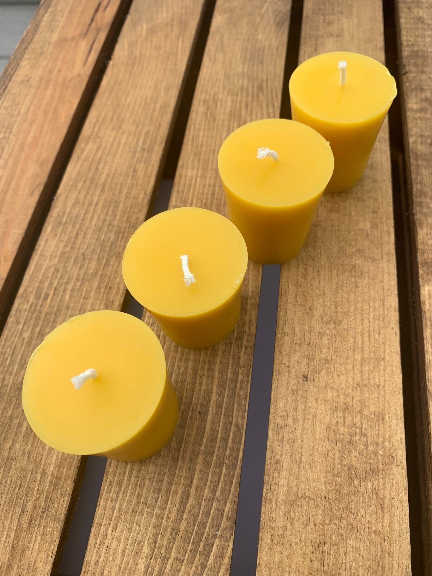 Set of 4 Votive Beeswax Candles- Votive Candles- Beeswax Votive Candles