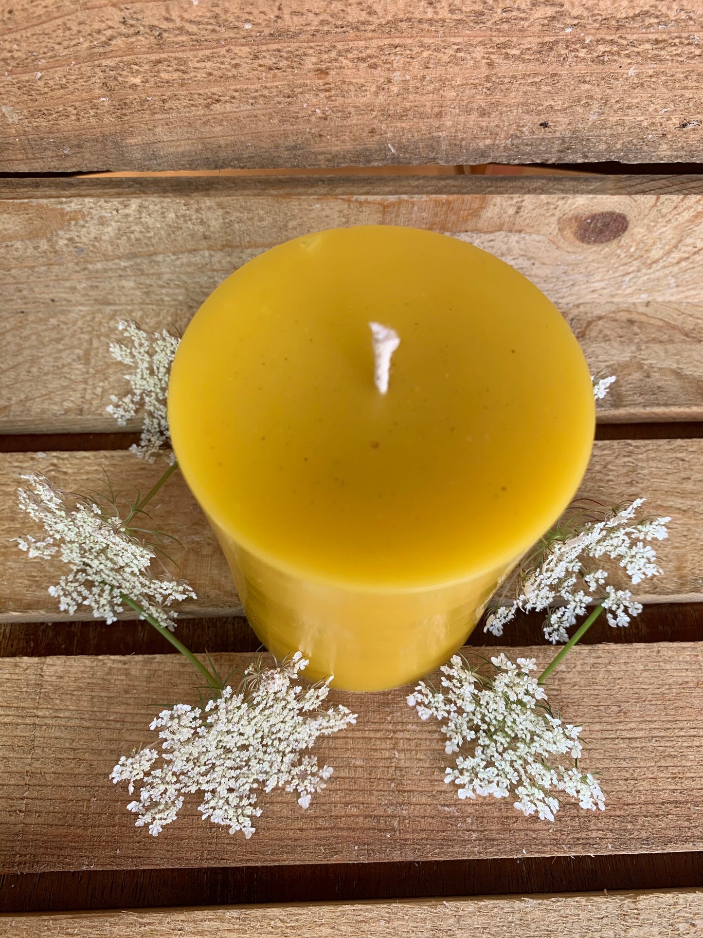 Pillar Beeswax Candle- 3” wide x 4” tall