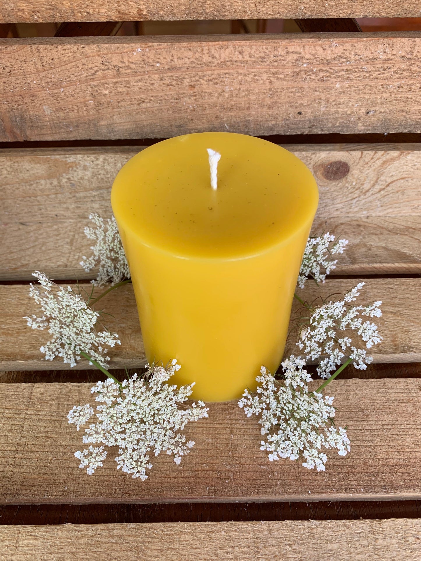 Pillar Beeswax Candle- 3” wide x 4” tall