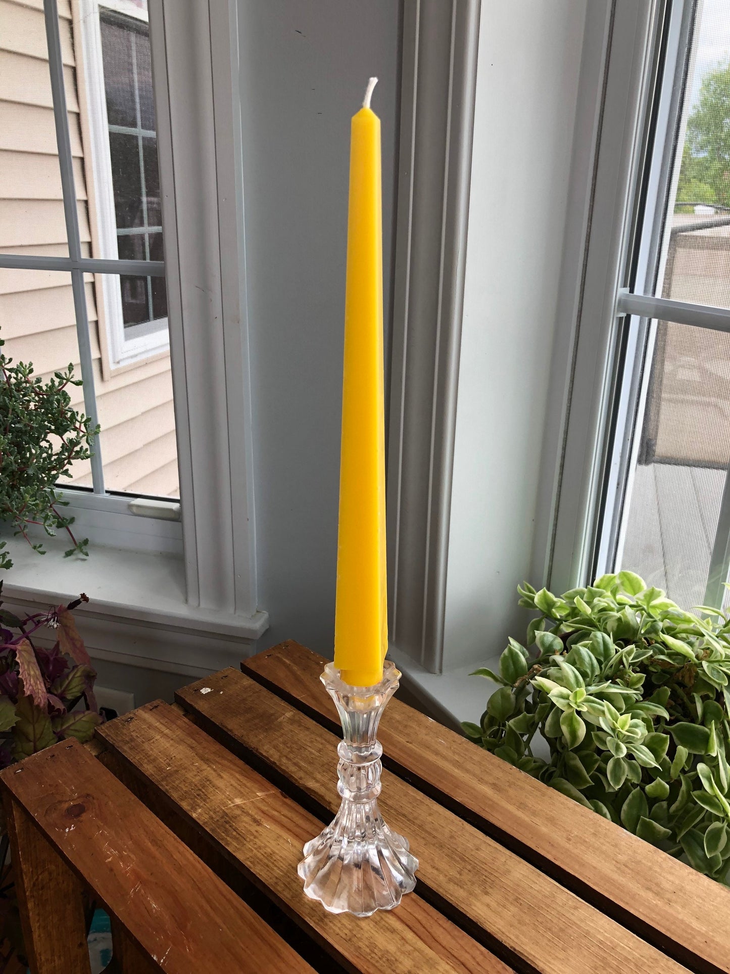 Obelisk Beeswax Taper Candle- Set of 2- 10.5” long