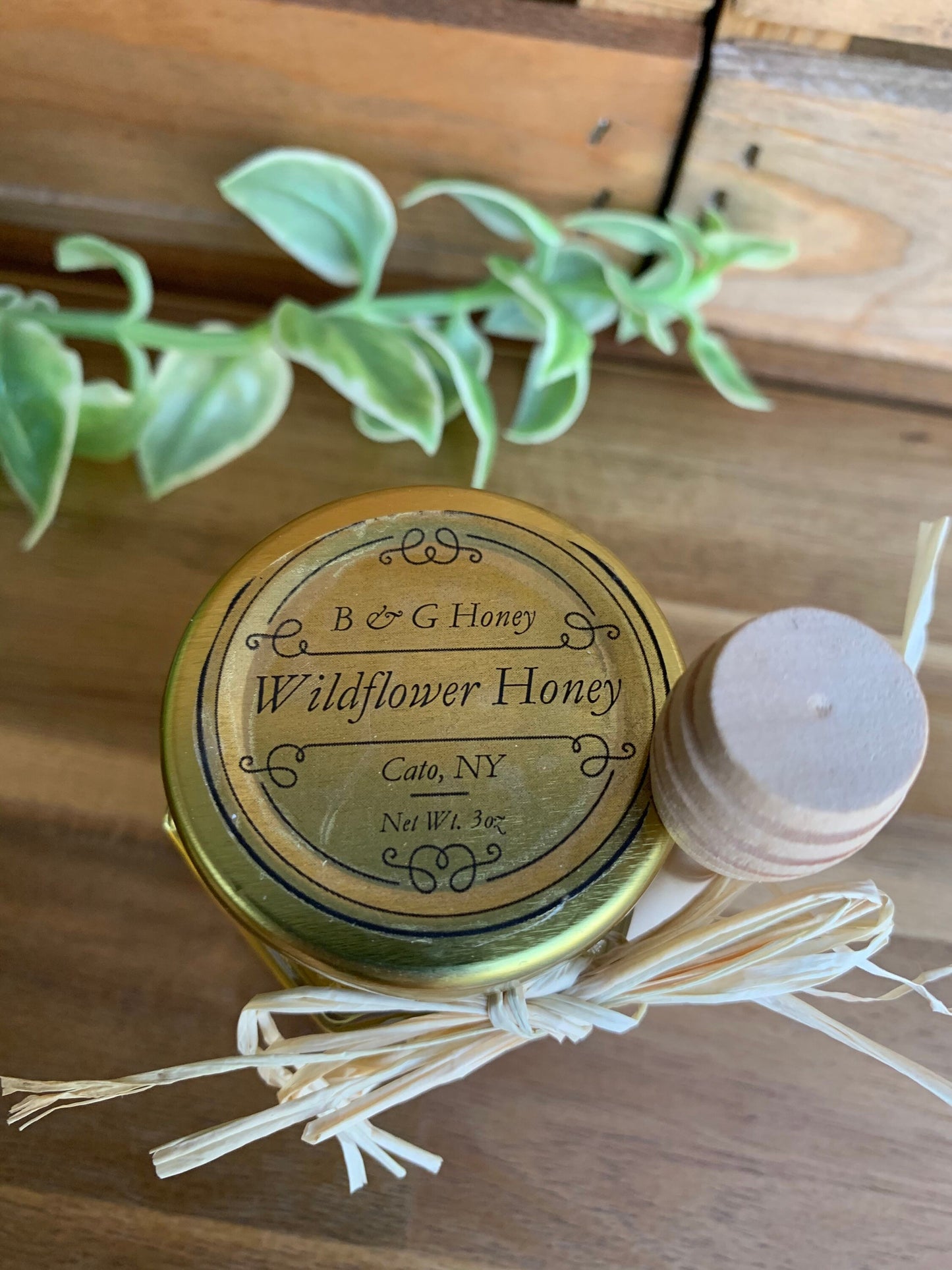 Small Hexagon Honey Jar with Dipper