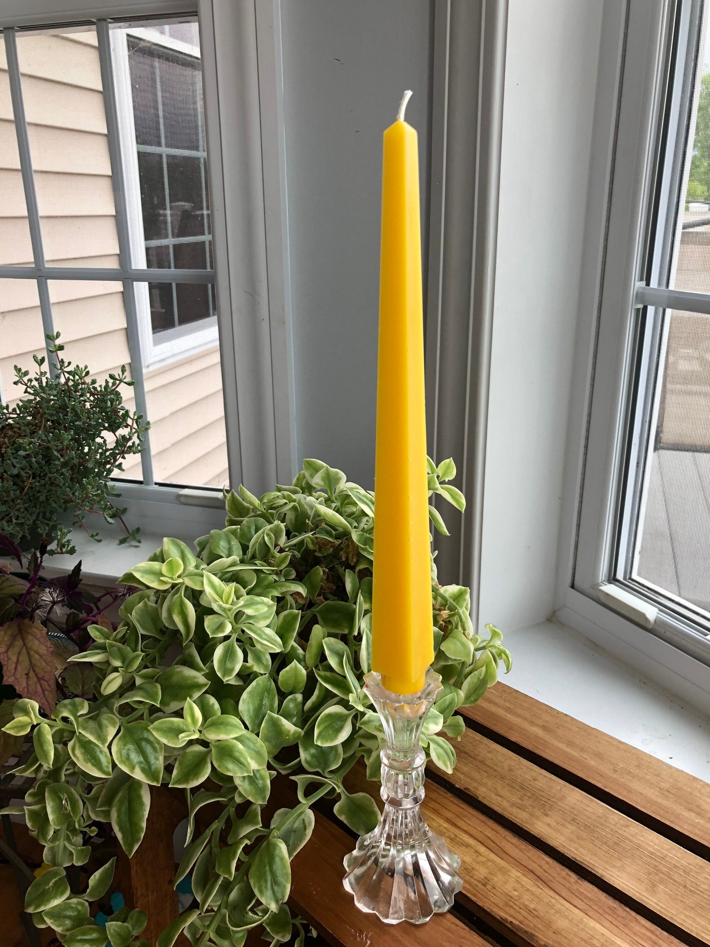 Obelisk Beeswax Taper Candle- Set of 2- 10.5” long