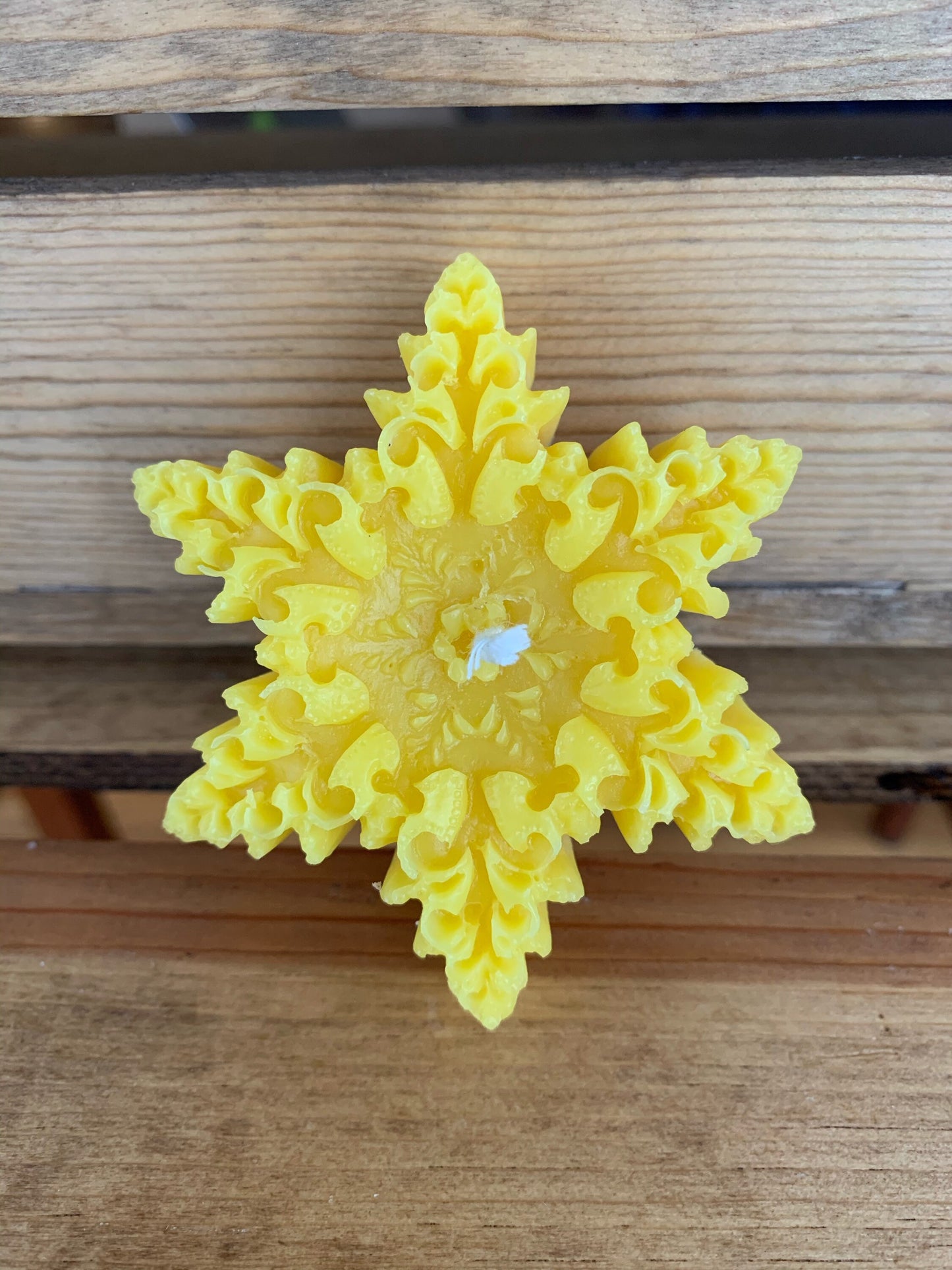 Snowflake Beeswax Candle