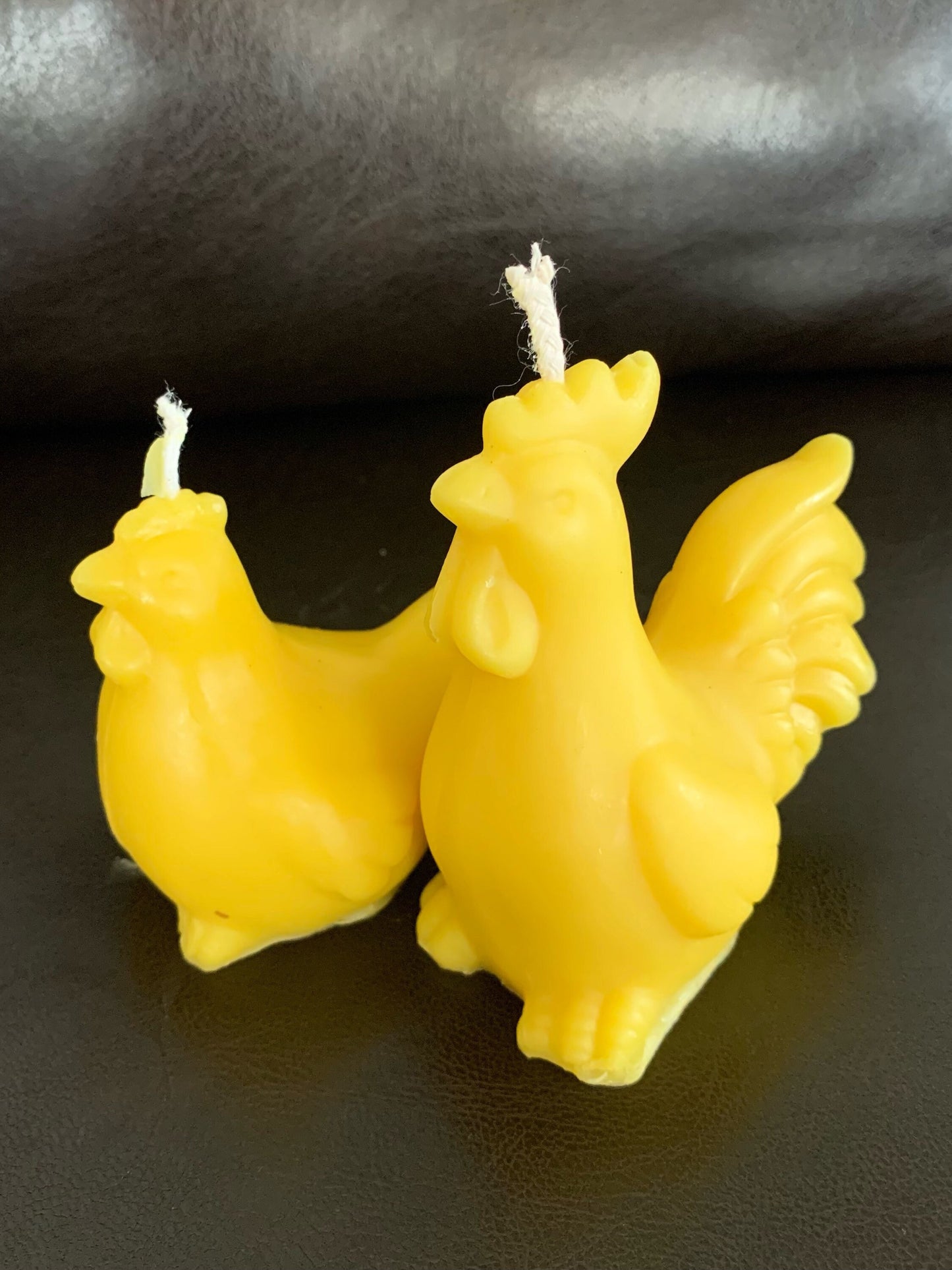 Rooster and Hen Beeswax Candle Set- Chicken Candle