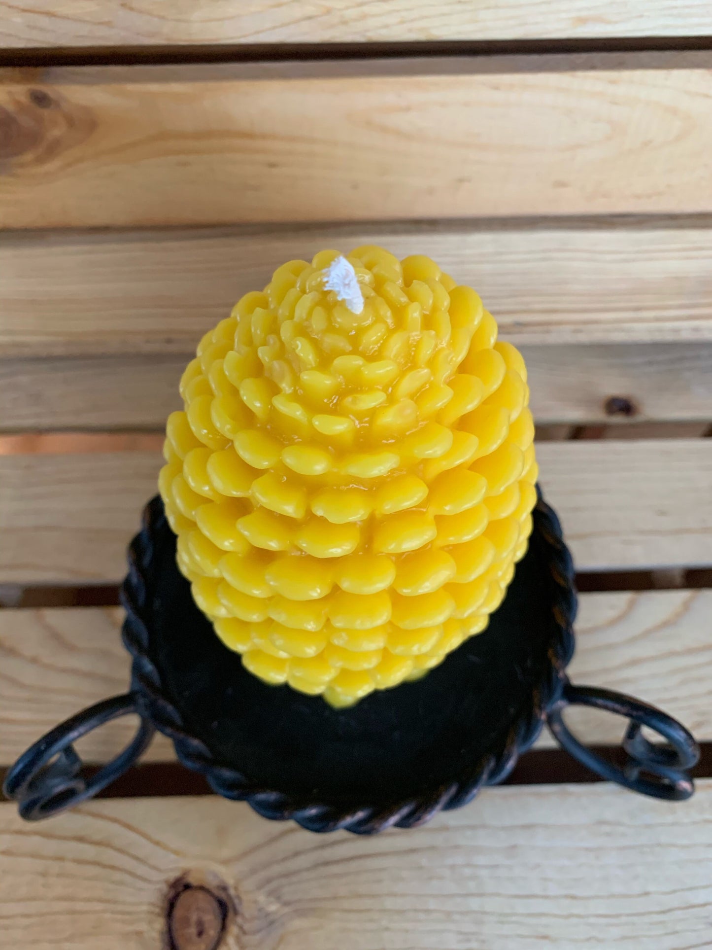 Pinecone Candle- Pinecone Beeswax Candle- Pinecone Pillar Candle