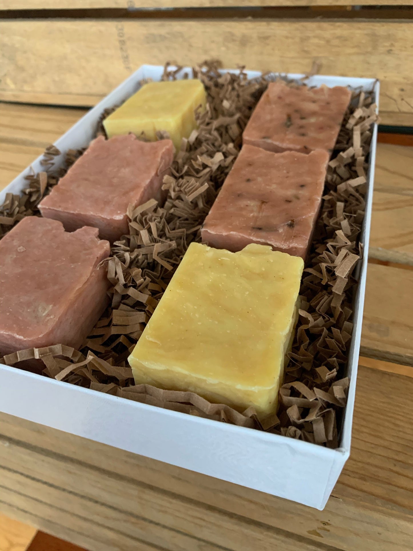 Soap Sampler Gift Package- 6 small bars of soap in a gift box