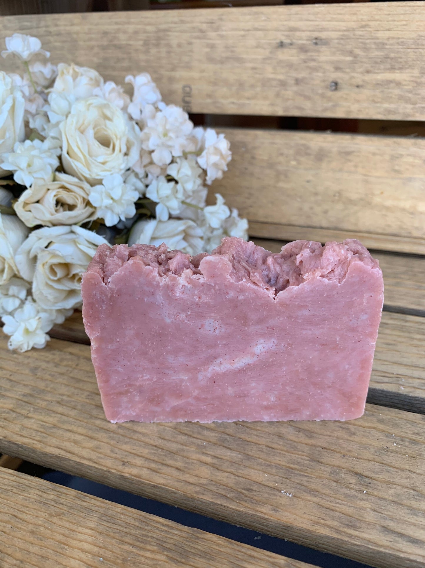 Rose Bar Soap- Rose Moisturizing Bar Soap- Valentine Soap- Rose Soap- Mother's Day Soap - Palm Free Soap