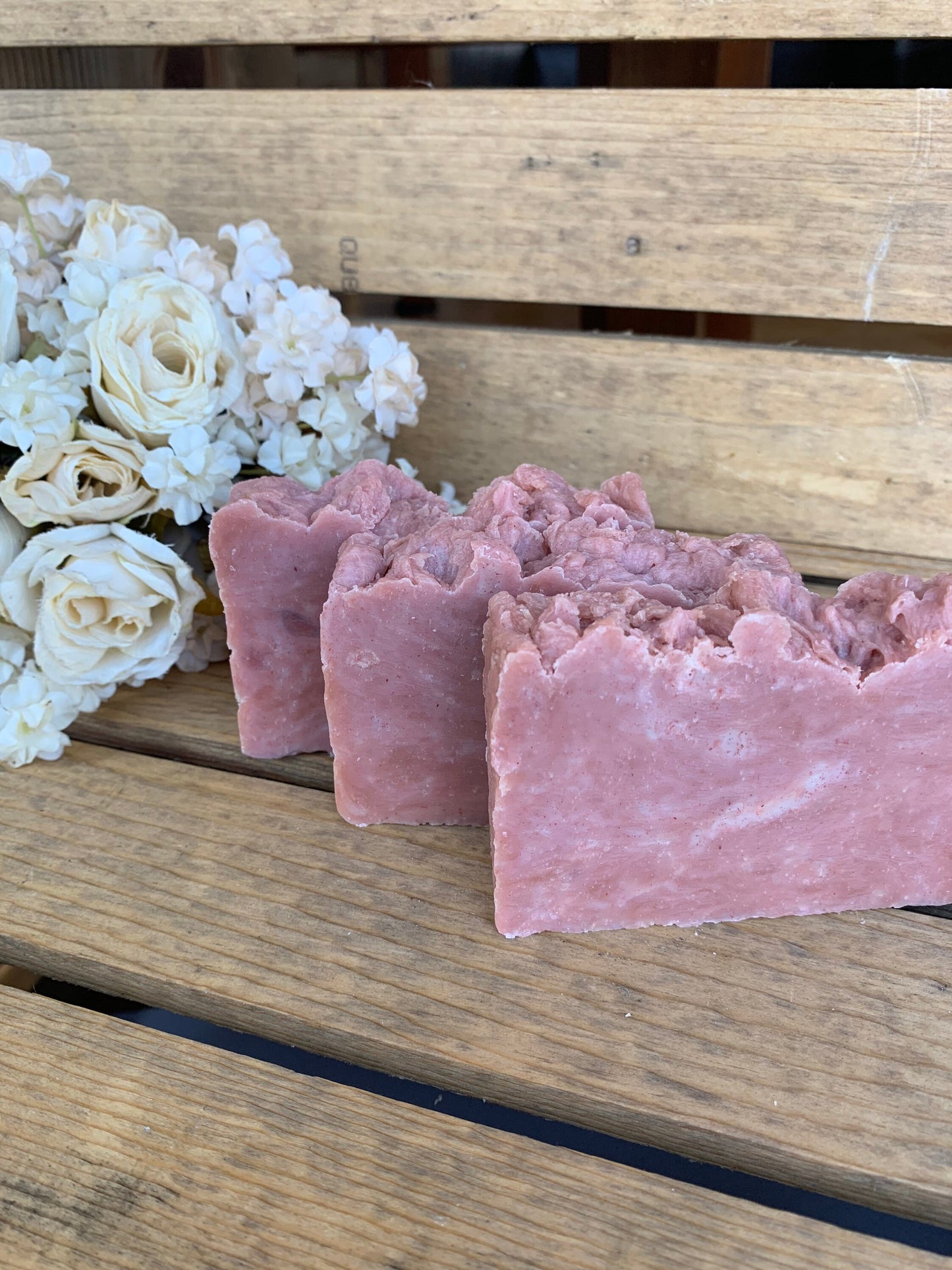 Rose Bar Soap- Rose Moisturizing Bar Soap- Valentine Soap- Rose Soap- Mother's Day Soap - Palm Free Soap