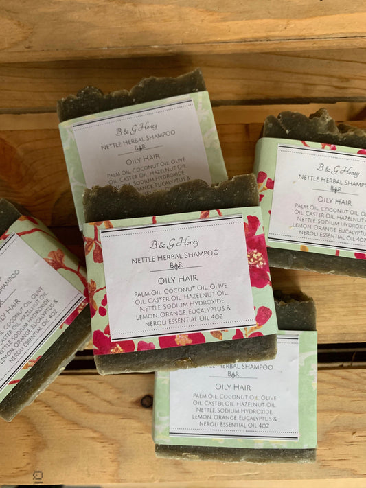 Nettle Herbal Shampoo Bar- For Normal To Oily Hair or Dry Hair- Natural Shampoo Bar