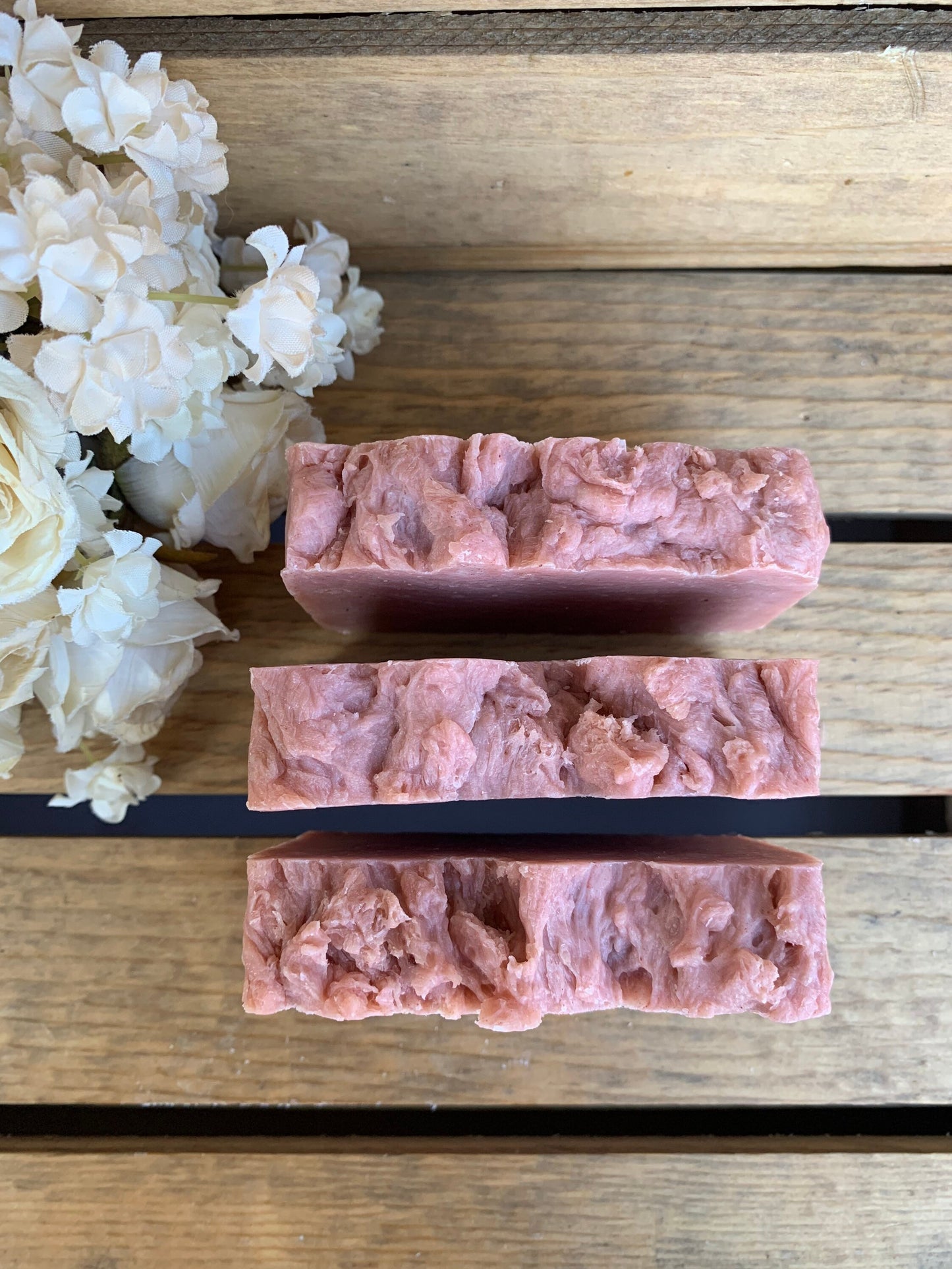 Rose Bar Soap- Rose Moisturizing Bar Soap- Valentine Soap- Rose Soap- Mother's Day Soap - Palm Free Soap