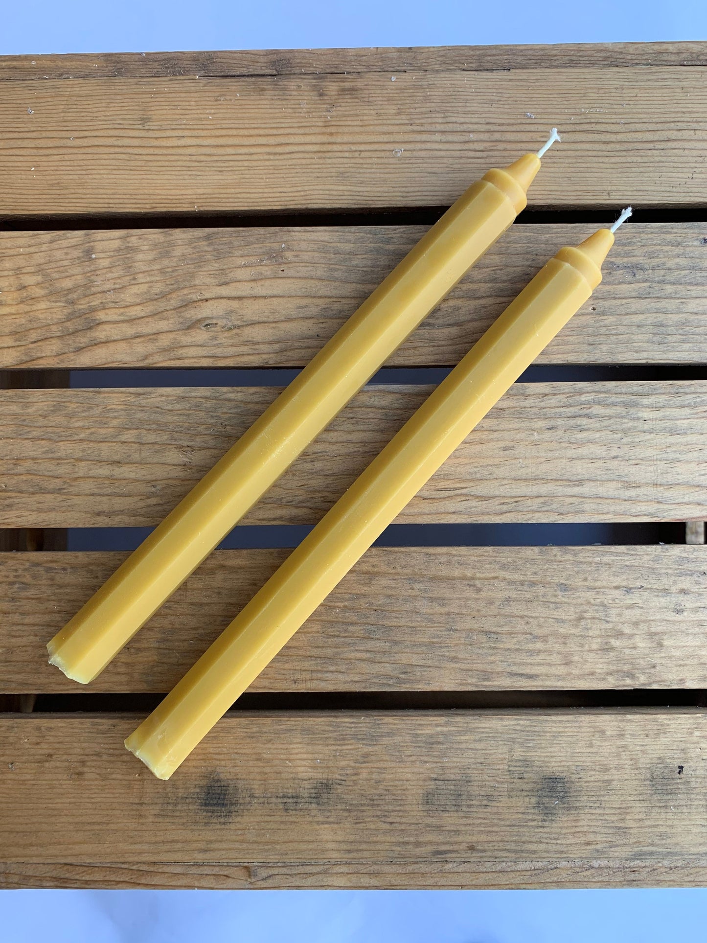 Octagon Taper Beeswax Candle Set - Two Beeswax Candles