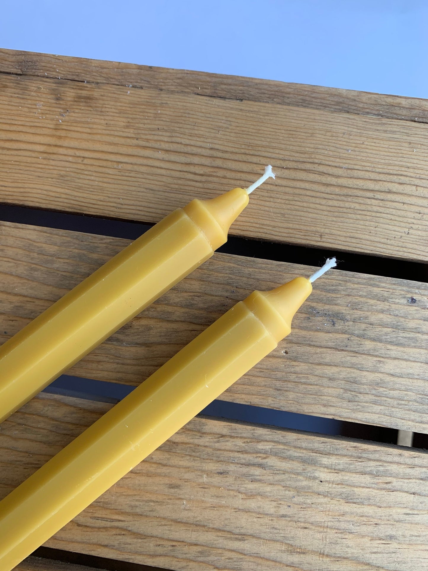 Octagon Taper Beeswax Candle Set - Two Beeswax Candles