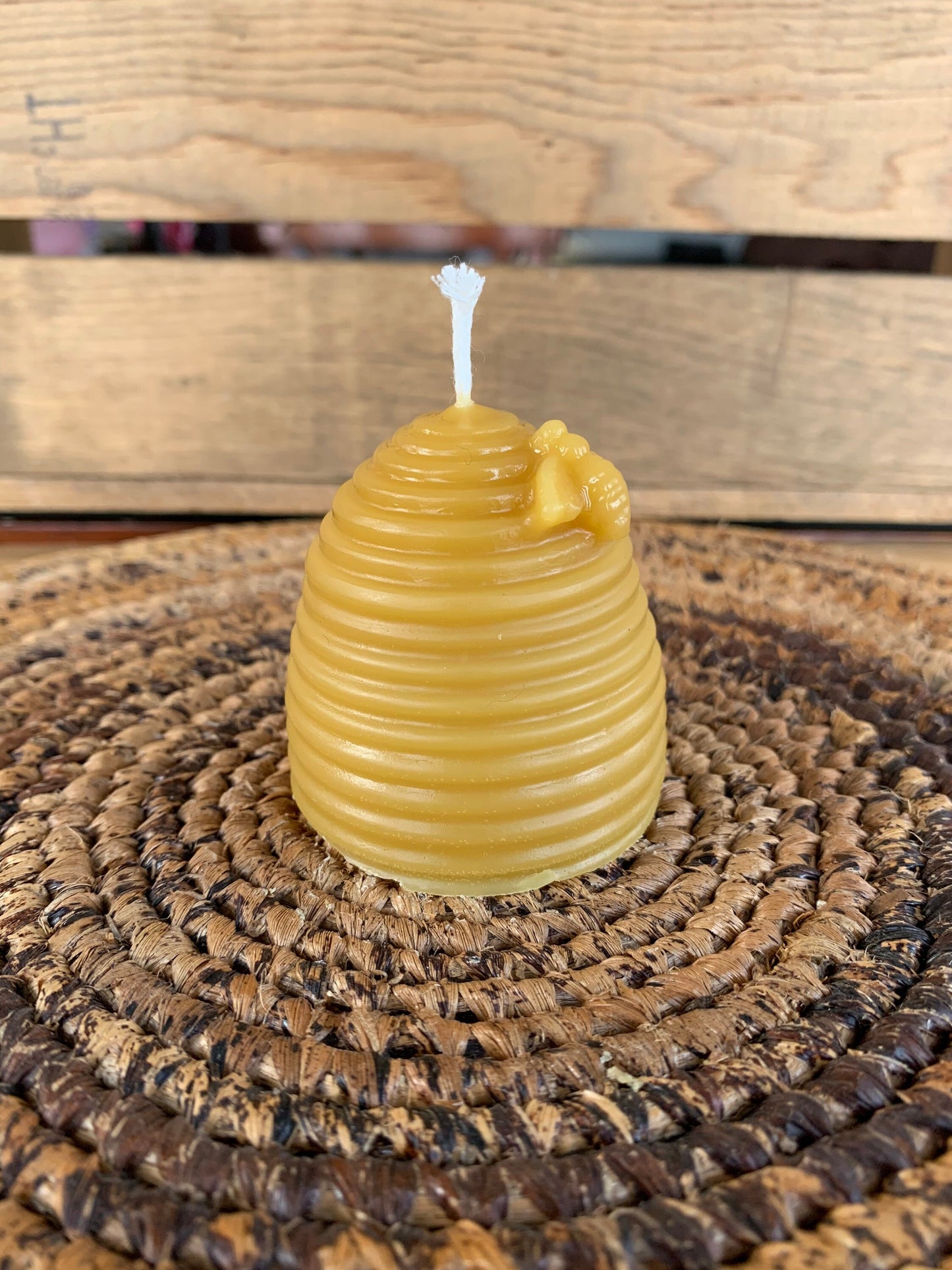 Beeswax Beehive Candle - Skep Candle - 2.25” H x 2” W