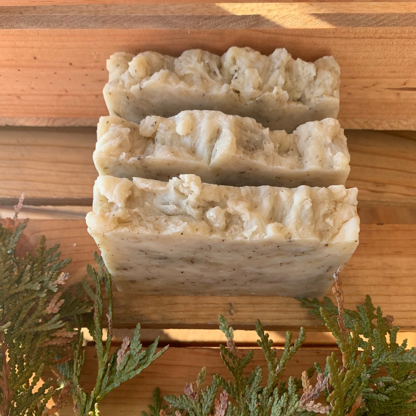 Pine & Cedar Soap- made with beeswax and honey - Palm Free Soap