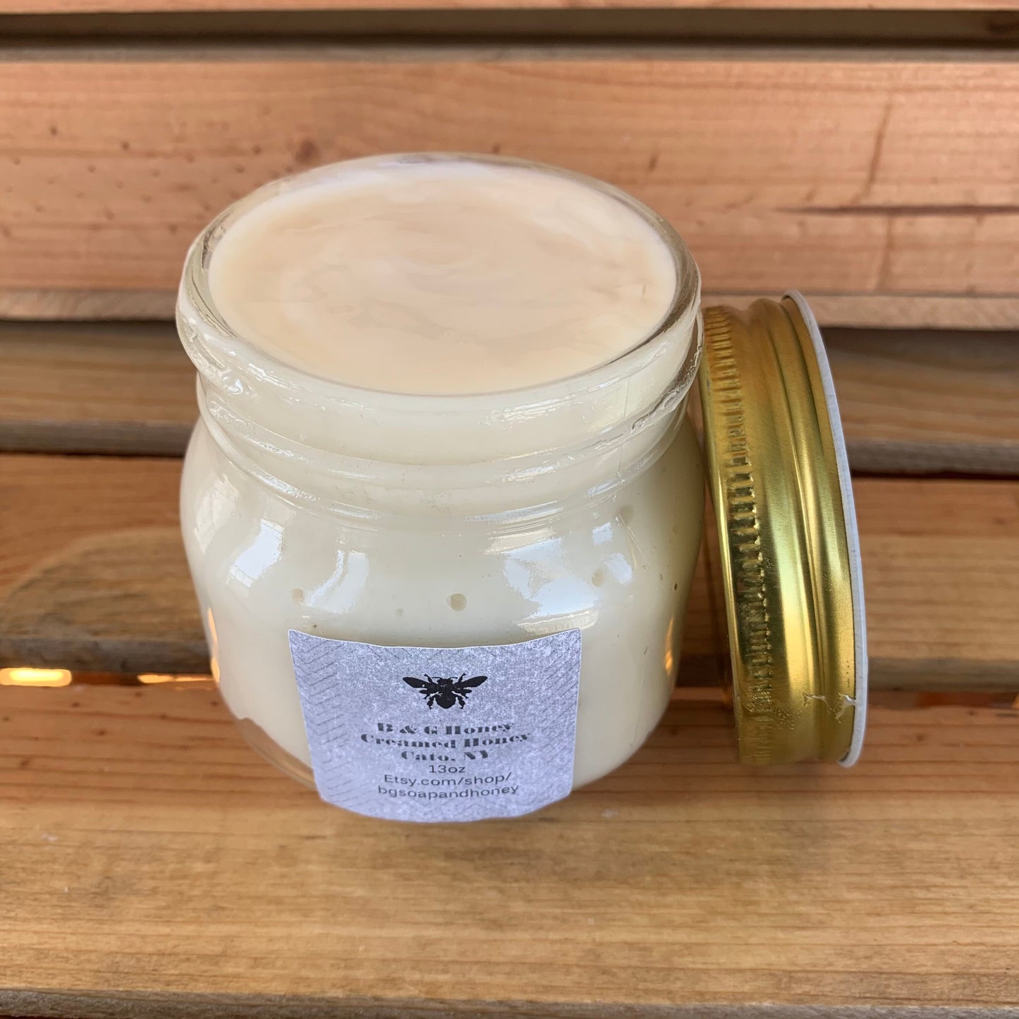 13oz Raw Creamed Honey- Creamed Honey- Whipped Honey- Honey Butter- Wildflower Honey- New York Honey- Infused Honey