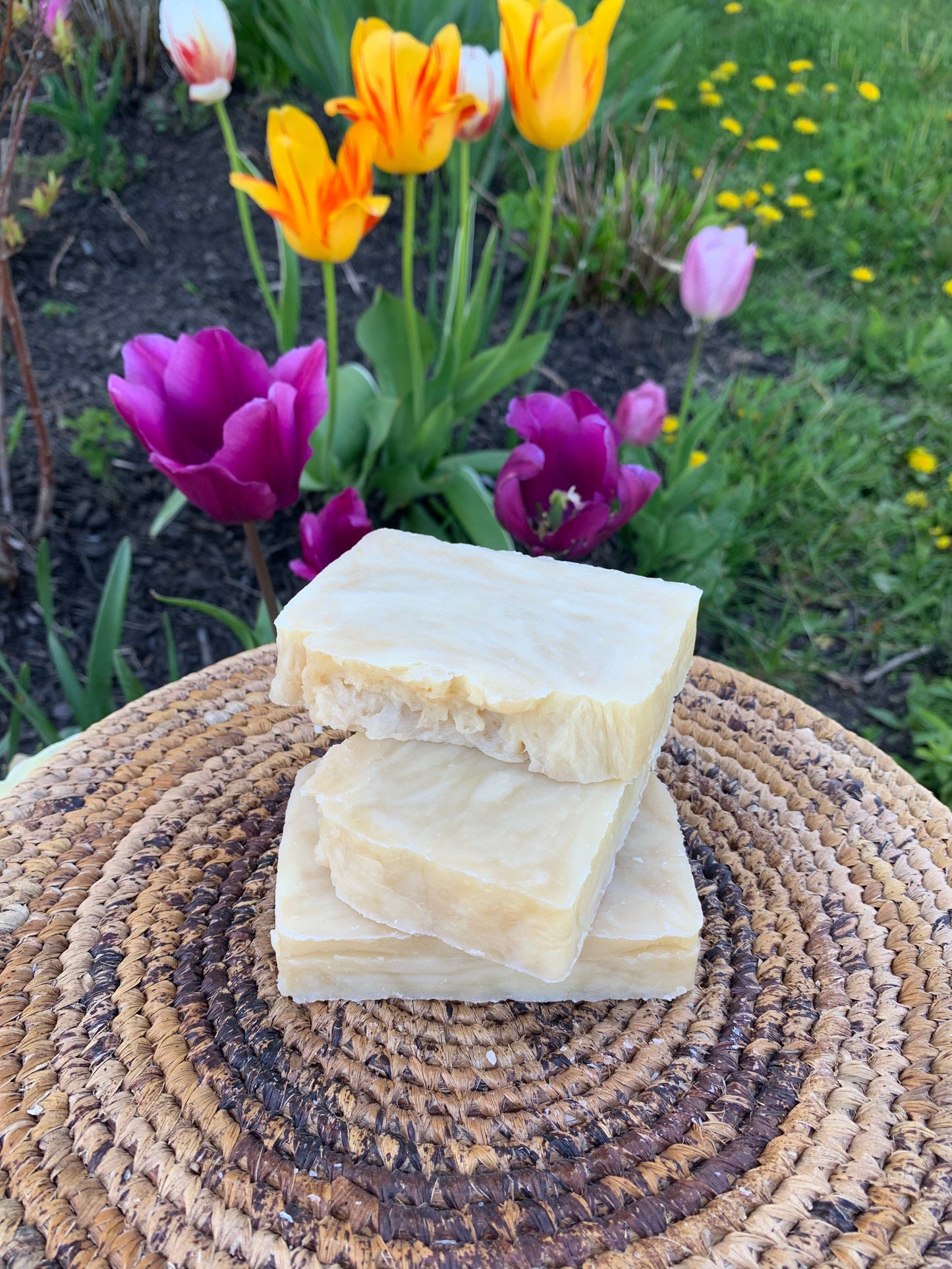 Coconut Vanilla Bar Soap- natural made with beeswax and honey- Coconut Vanilla Soap - Palm Free Soap