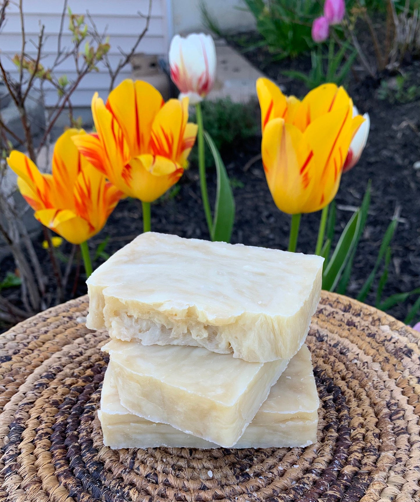 Coconut Vanilla Bar Soap- natural made with beeswax and honey- Coconut Vanilla Soap - Palm Free Soap