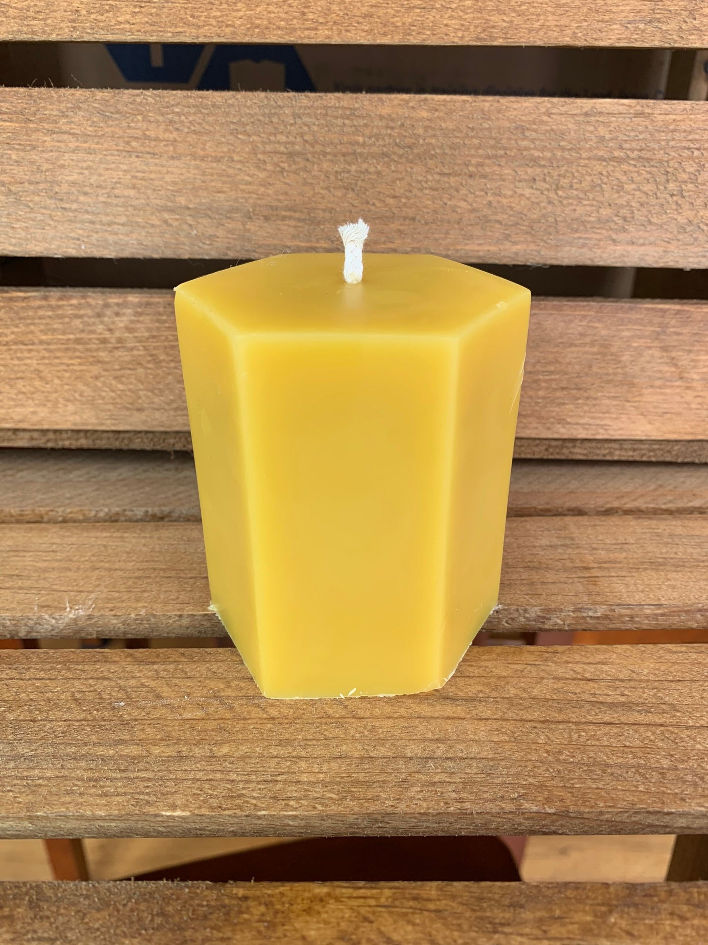 Hexagon Beeswax Candle- 3.5” tall x 3” wide