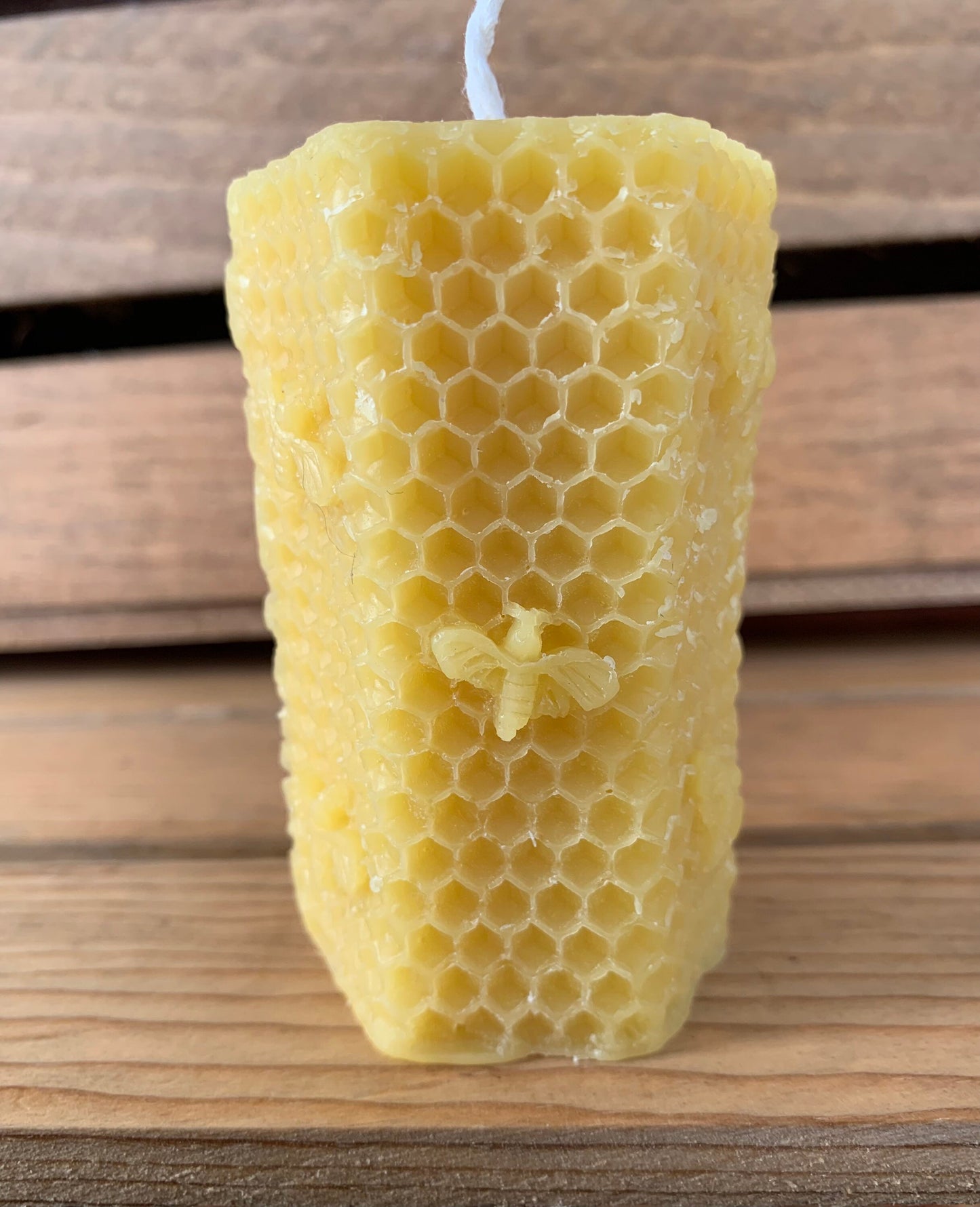 Honeycomb Pillar Beeswax Candle