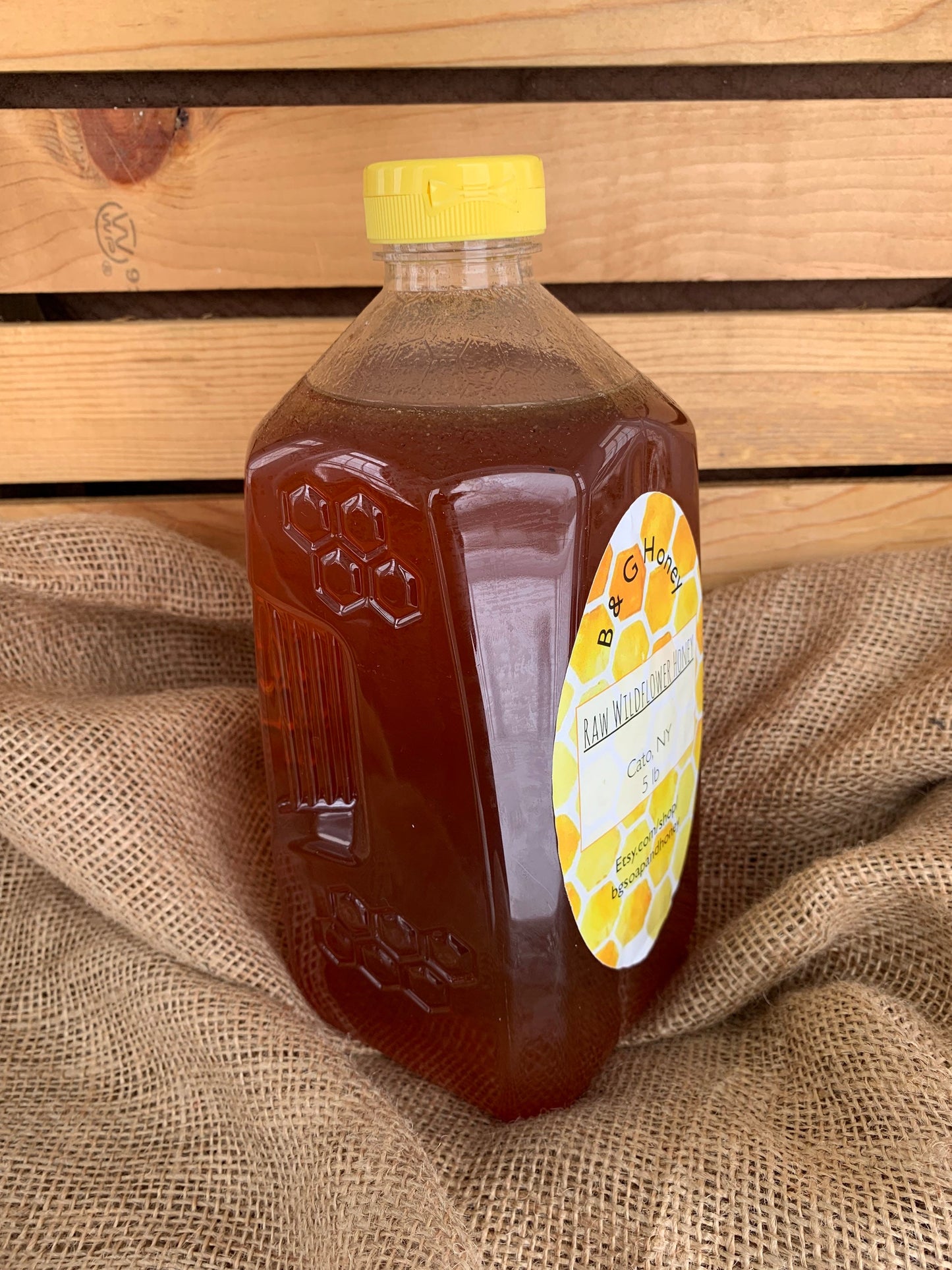 5lb Raw Wildflower Honey- Raw Honey- 5lb jug