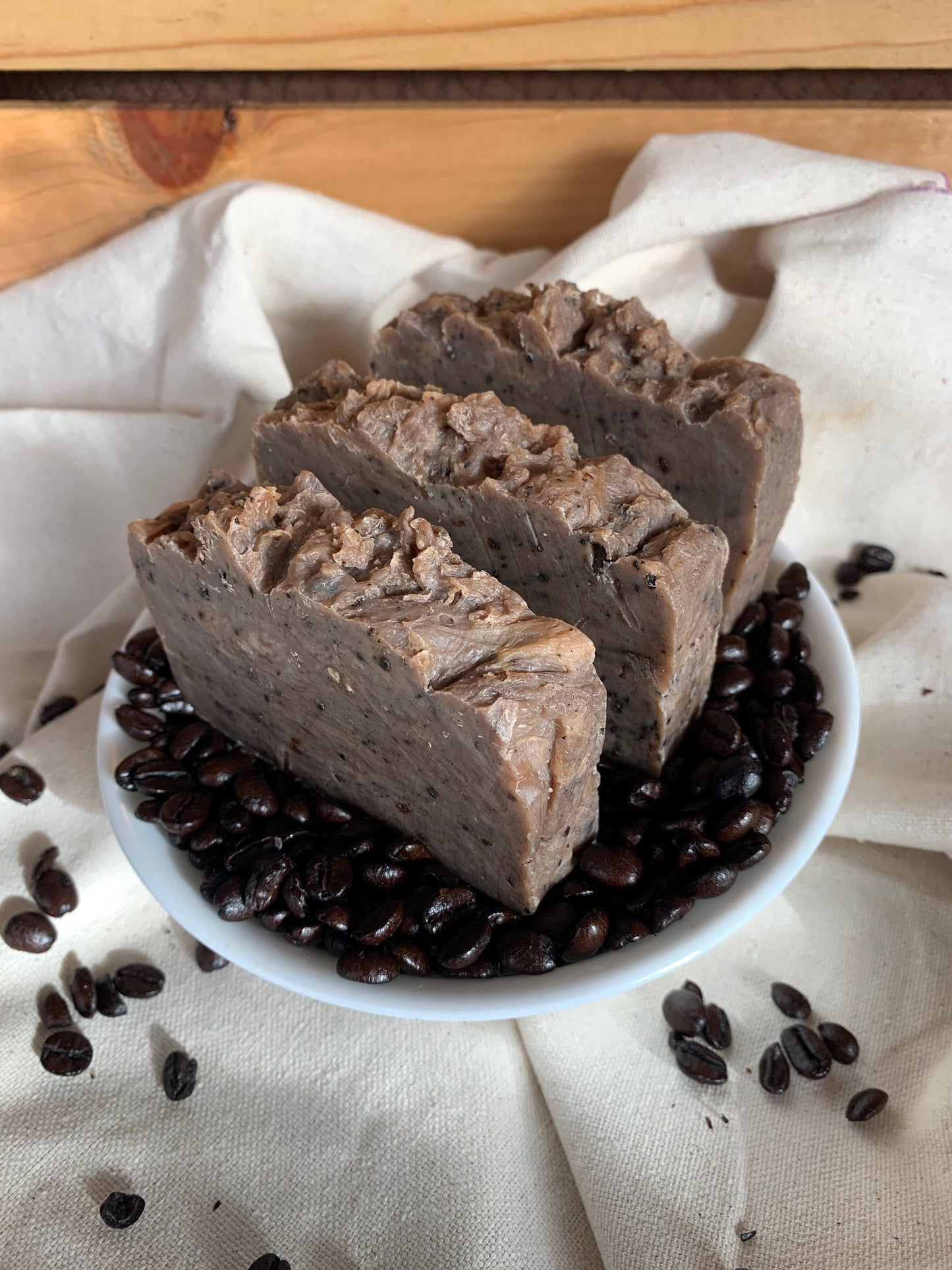 Coffee Bean- Exfoliating Bar Soap- made with beeswax and honey - palm free soap