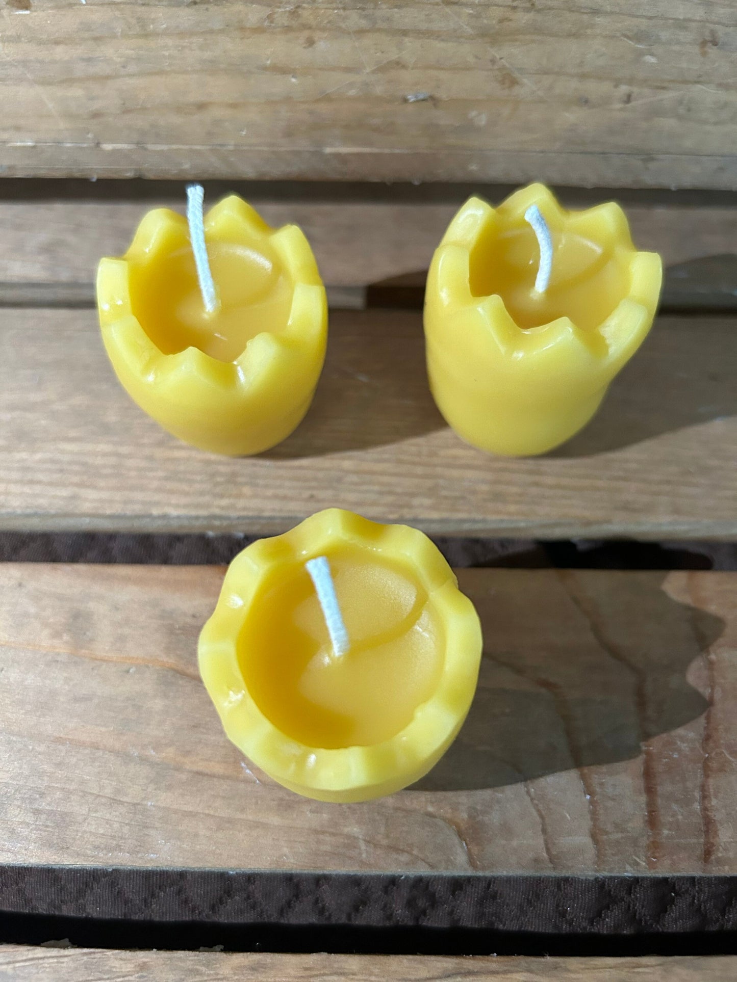 Cracked Egg Beeswax Candles | Set of 3