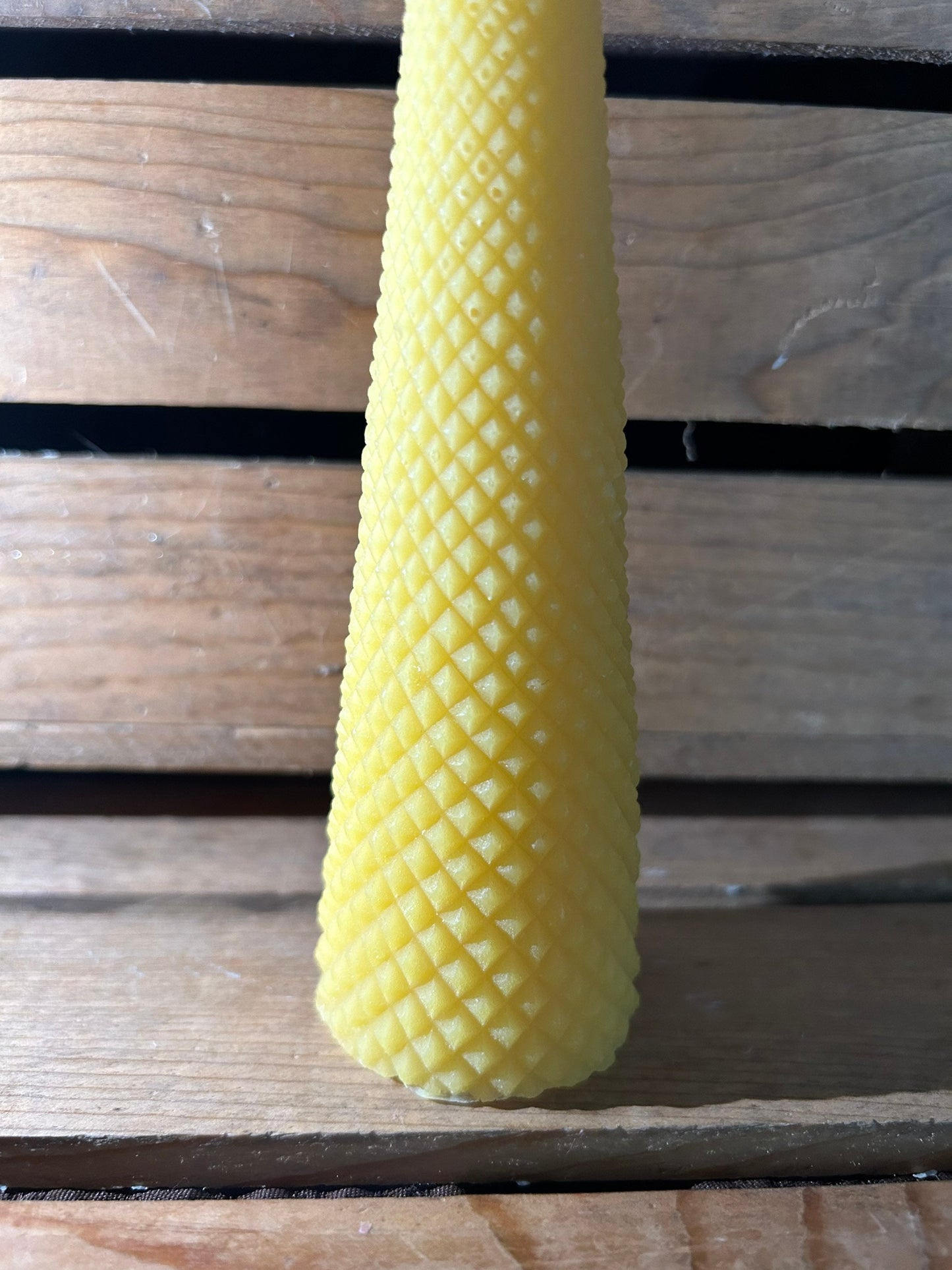 Textured Cone Beeswax Pillar Candle