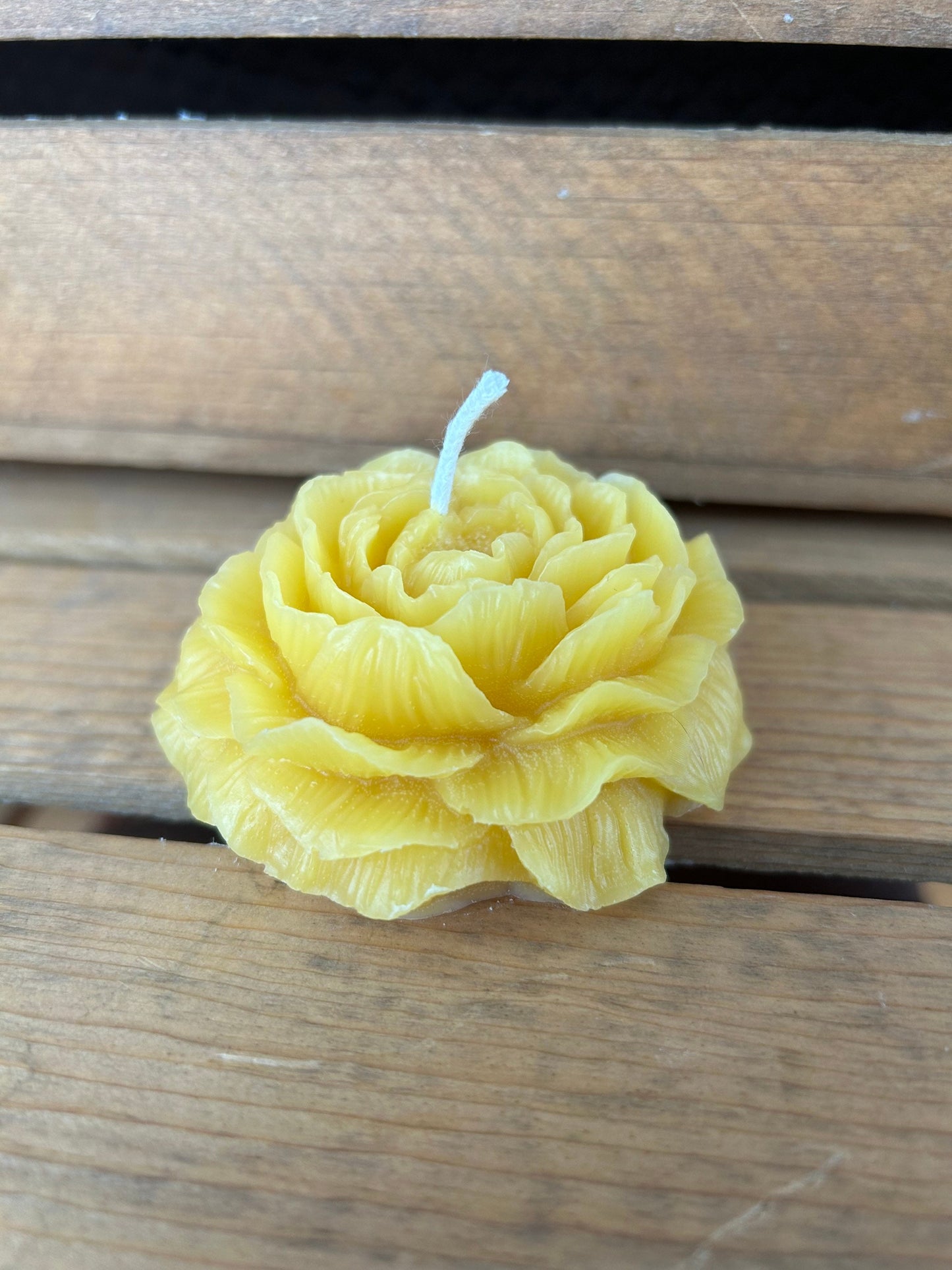 Peony Flower- Beeswax Candle