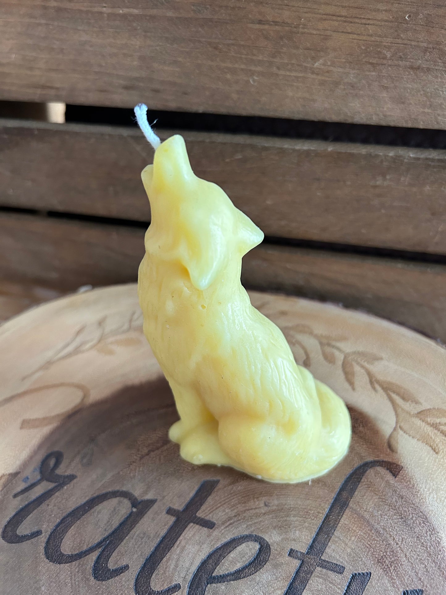 Wolf Beeswax Candle