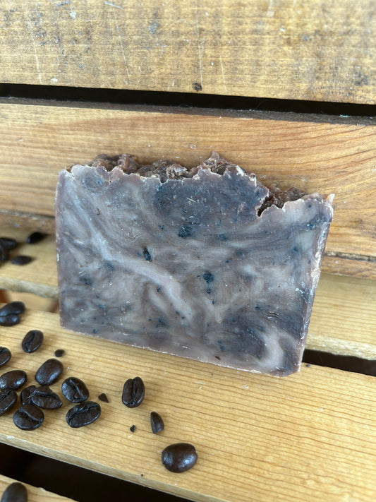 Coffee Bean- Exfoliating Bar Soap- made with beeswax and honey - palm free soap