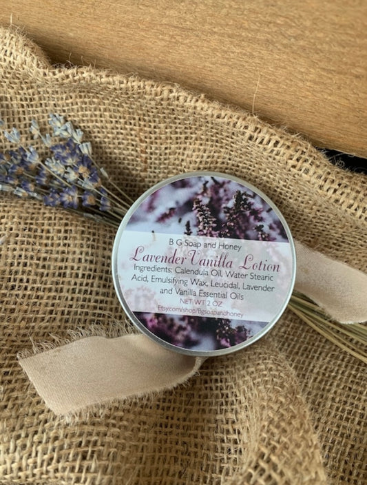 Lavender Vanilla Lotion - Calendula Lotion - Non Greasy Lotion- Natural Handmade Lotion