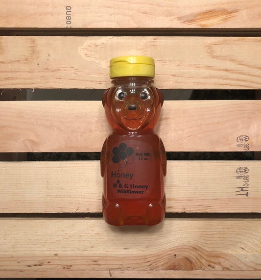 Honey-12oz Honey Bear- Raw Wildflower Honey- Pure Raw Honey- Pure Honey- BPA Honey Bear- New York Honey