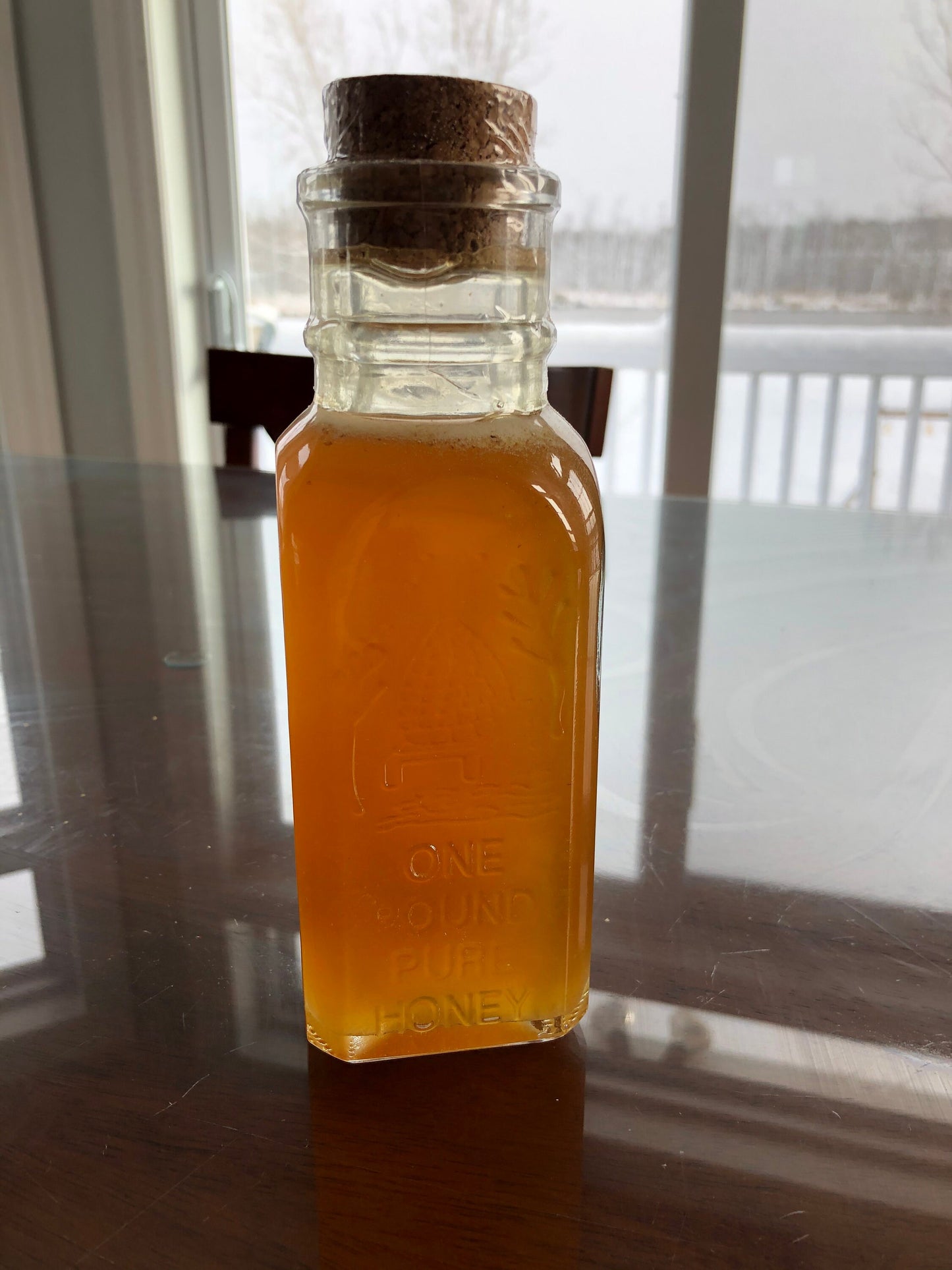 Muth Glass Honey Bottle 1lb- 1lb Honey- 16oz Honey- Vintage looking Muth Honey Bottle- Raw Honey- Raw Wildflower Honey- New York Honey