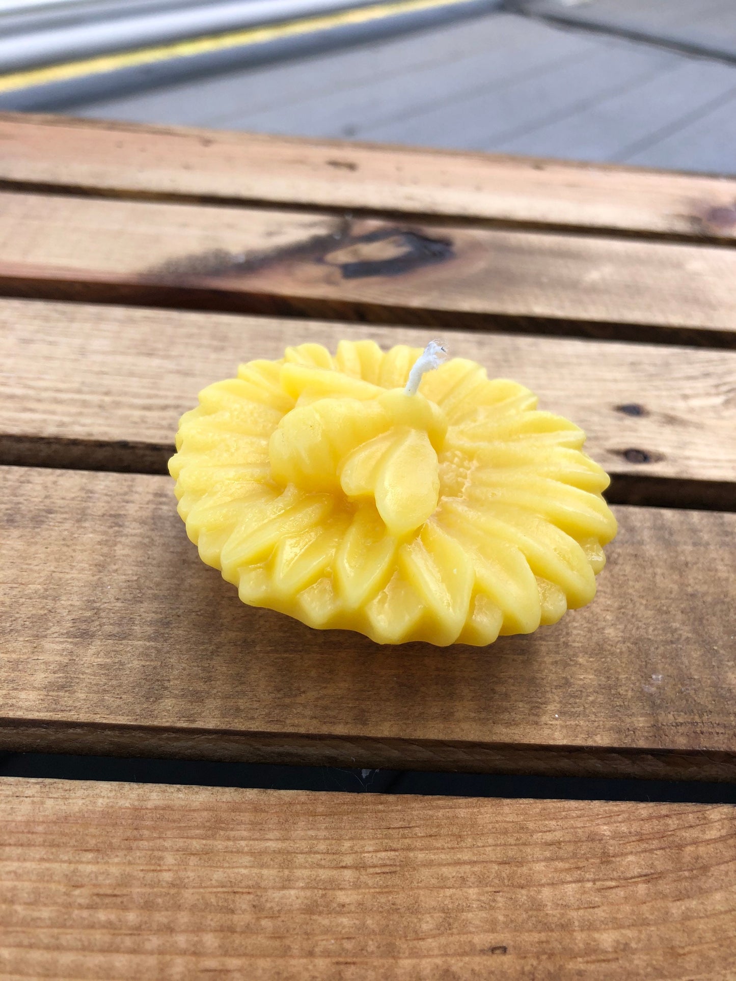 Beeswax Candles - Set of three floating sunflowers with honeybees