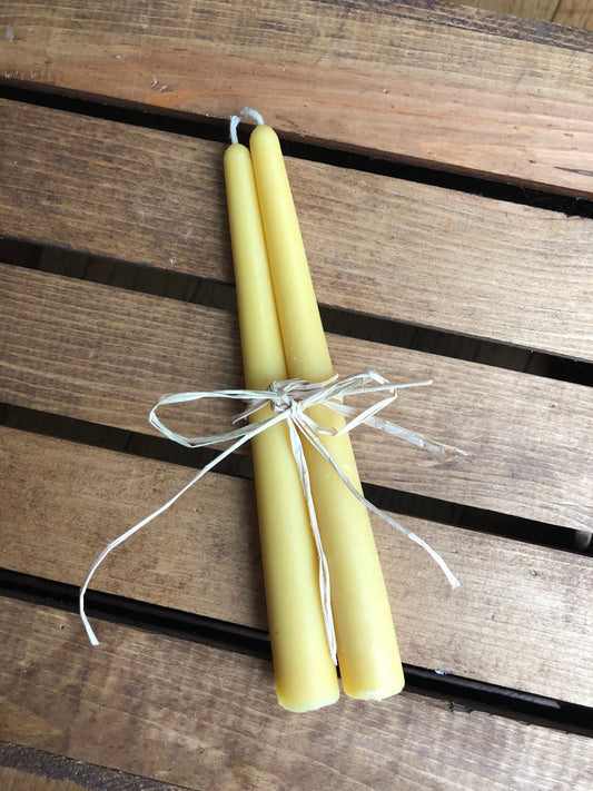 Tapered Beeswax Candle Set- 8” long- Candle Stick